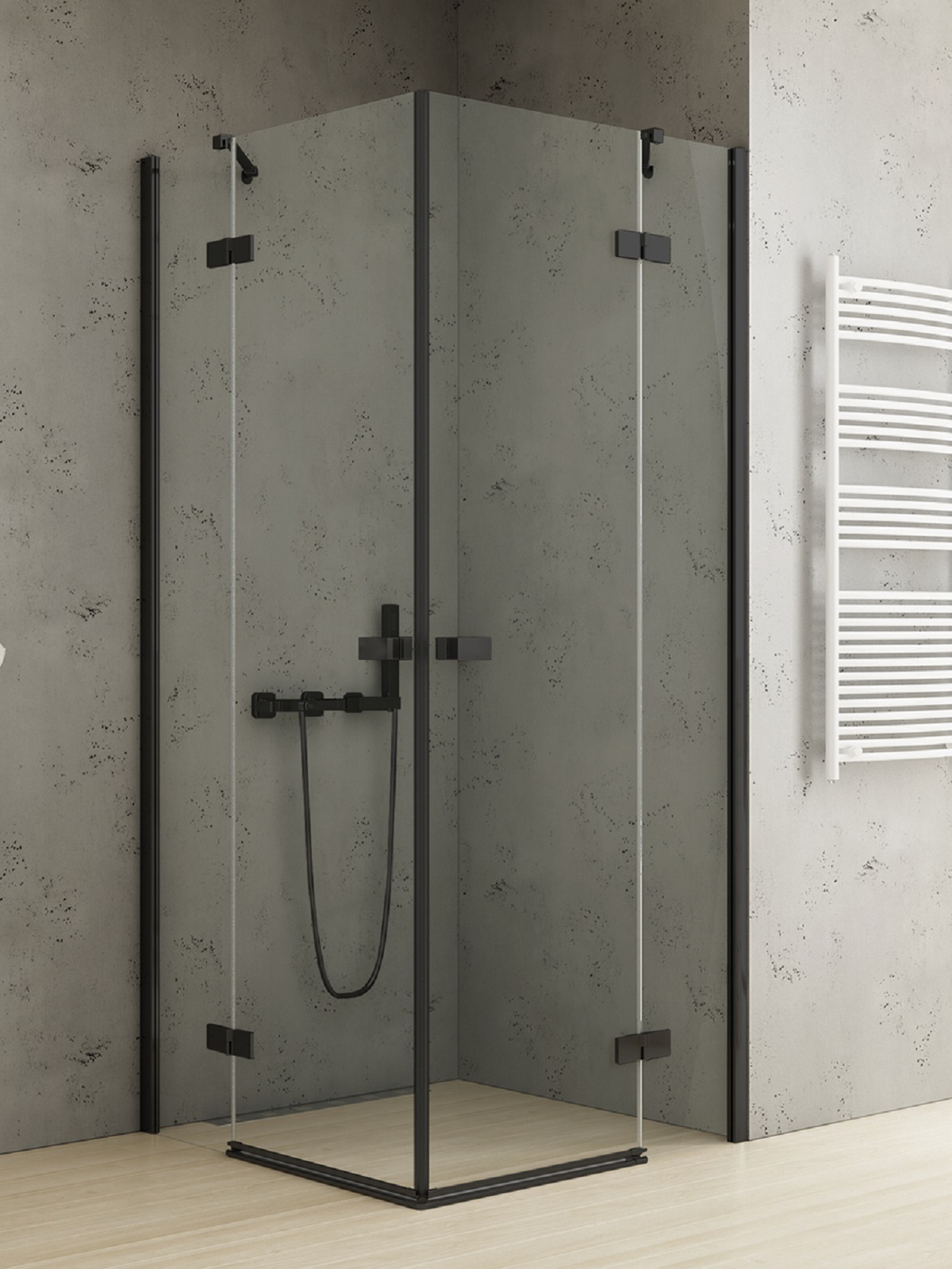 New Trendy Reflexa Black box doccia 100x80 cm rettangolare nero opaca/vetro trasparente EXK-4974