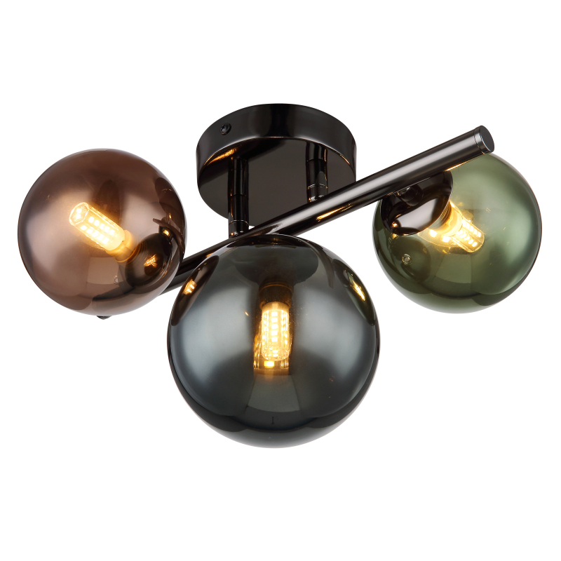 Globo Lighting Riha lampada sospesa 3x3.5 W verde-fumé-blu-grigio/cenere 56142-3W