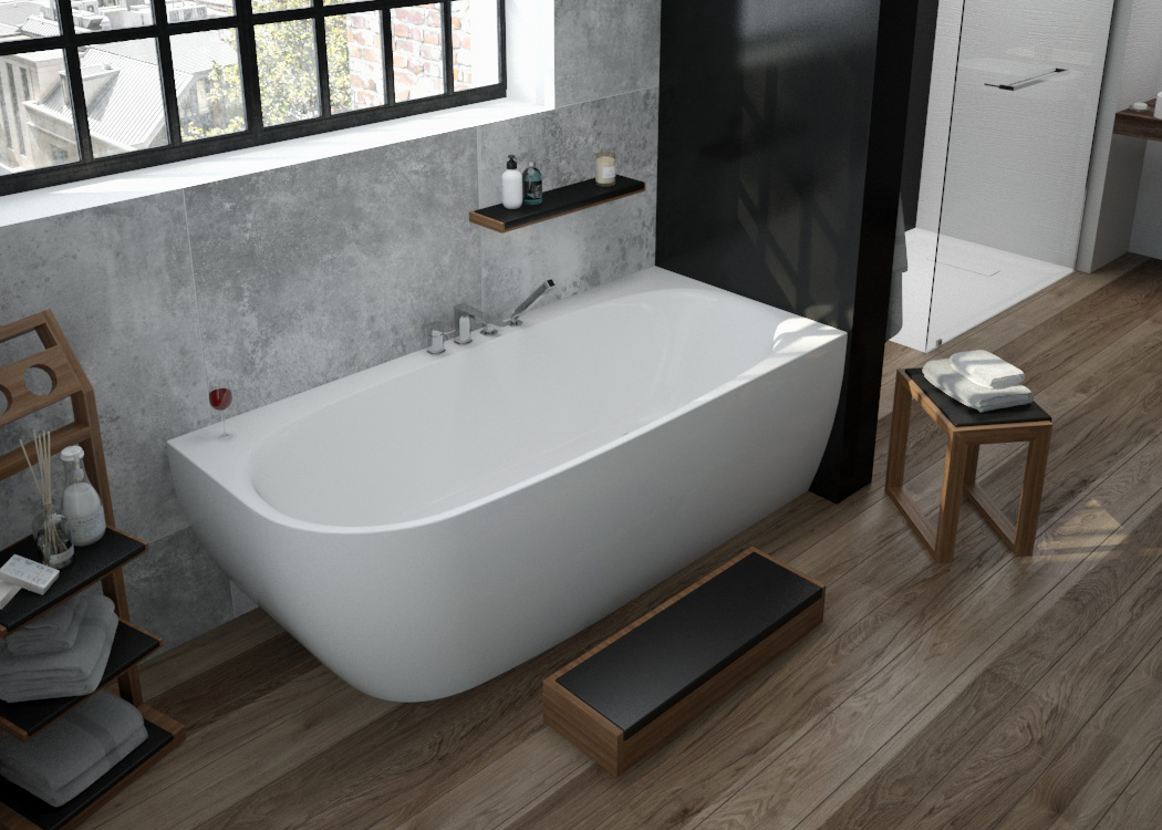 Hoesch iSensi vasca da bagno angolare 170x75 cm rettangolare bianco 3868.010