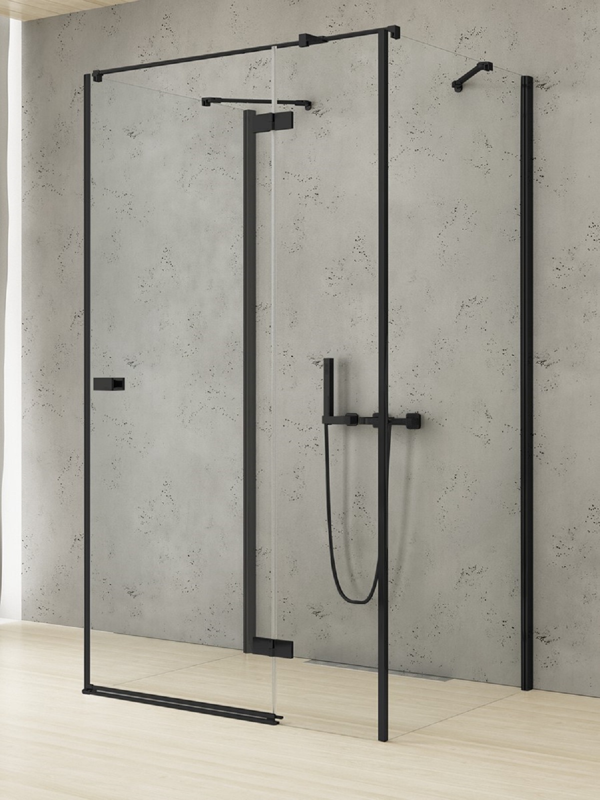 New Trendy Reflexa Black box doccia 110x100 cm rettangolare nero opaca/vetro trasparente EXK-5030