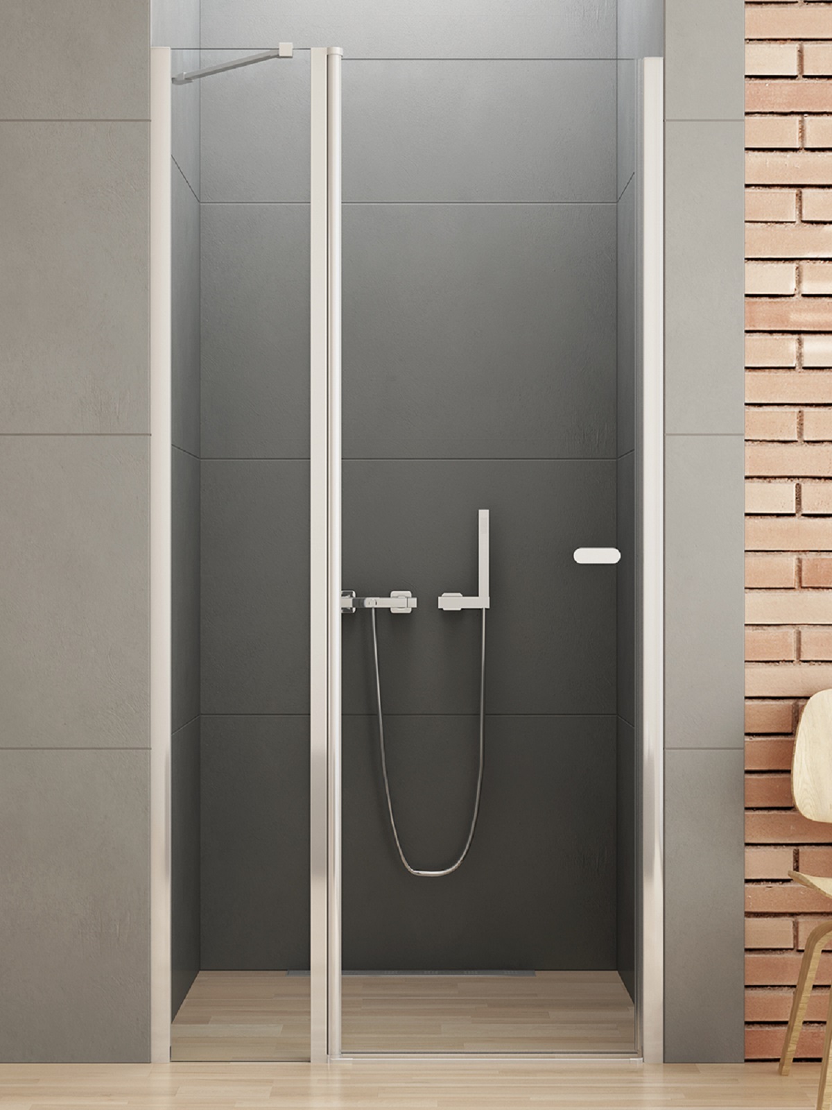 New Trendy New Soleo porta doccia 110 cm a battente cromo lucida/vetro trasparente D-0157A