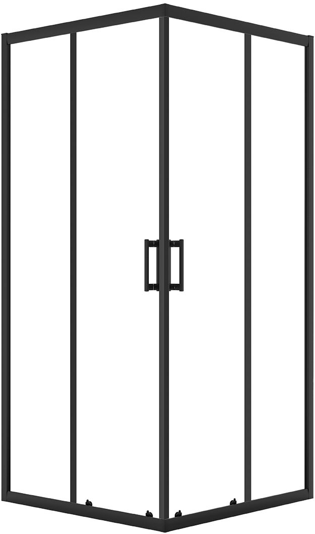Laveo Bresso box doccia 80x80 cm quadrato nero opaca/vetro trasparente JKD_786K