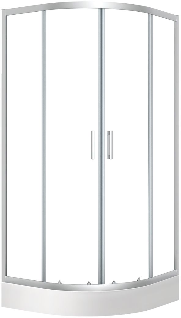 Laveo Bresso box doccia con piatto doccia 80x80 cm semicircolare cromo lucida/vetro trasparente JKDD086Z
