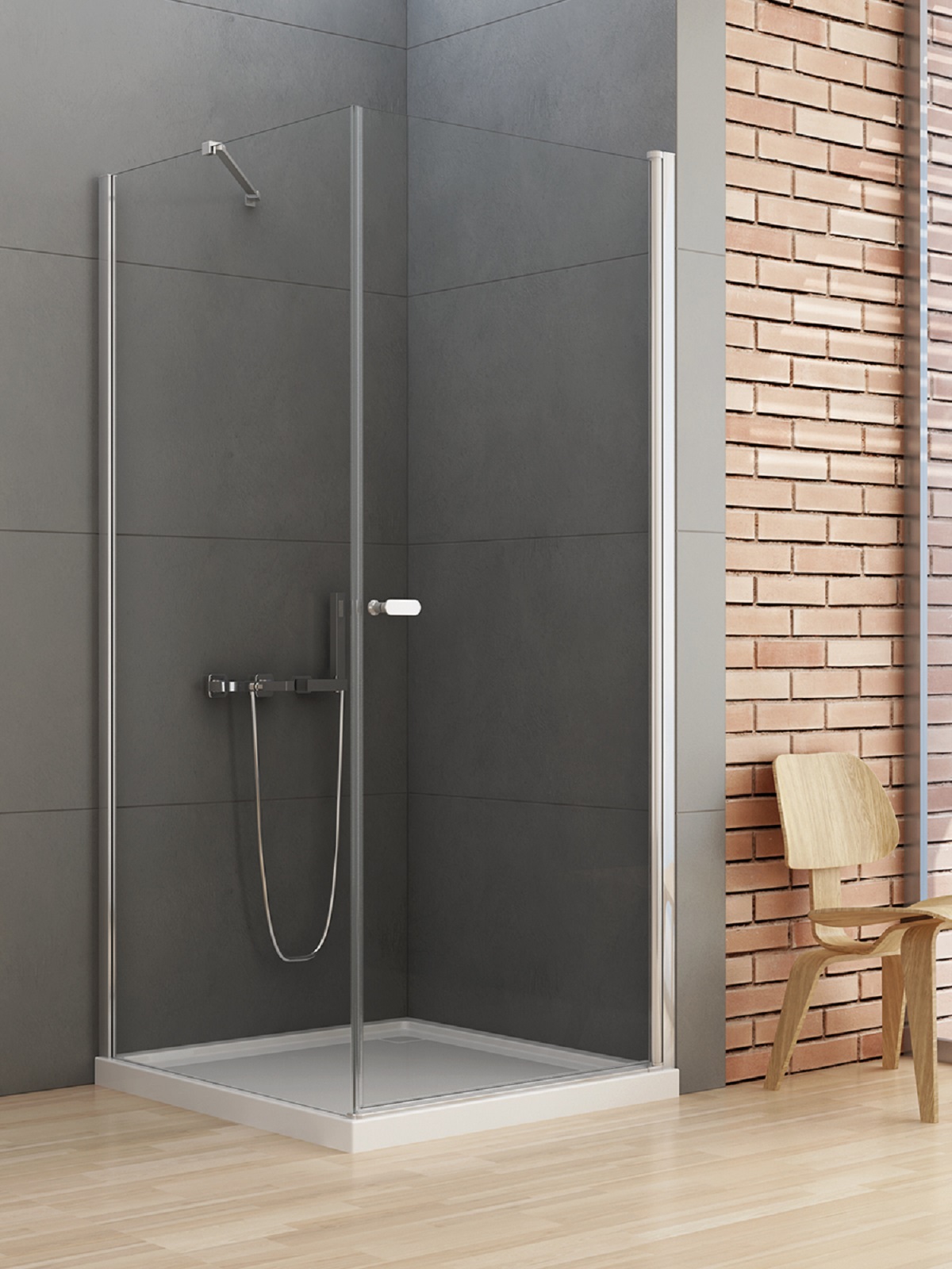 New Trendy New Soleo box doccia 80x70 cm rettangolare cromo lucida/vetro trasparente D-0139A/D-0087B