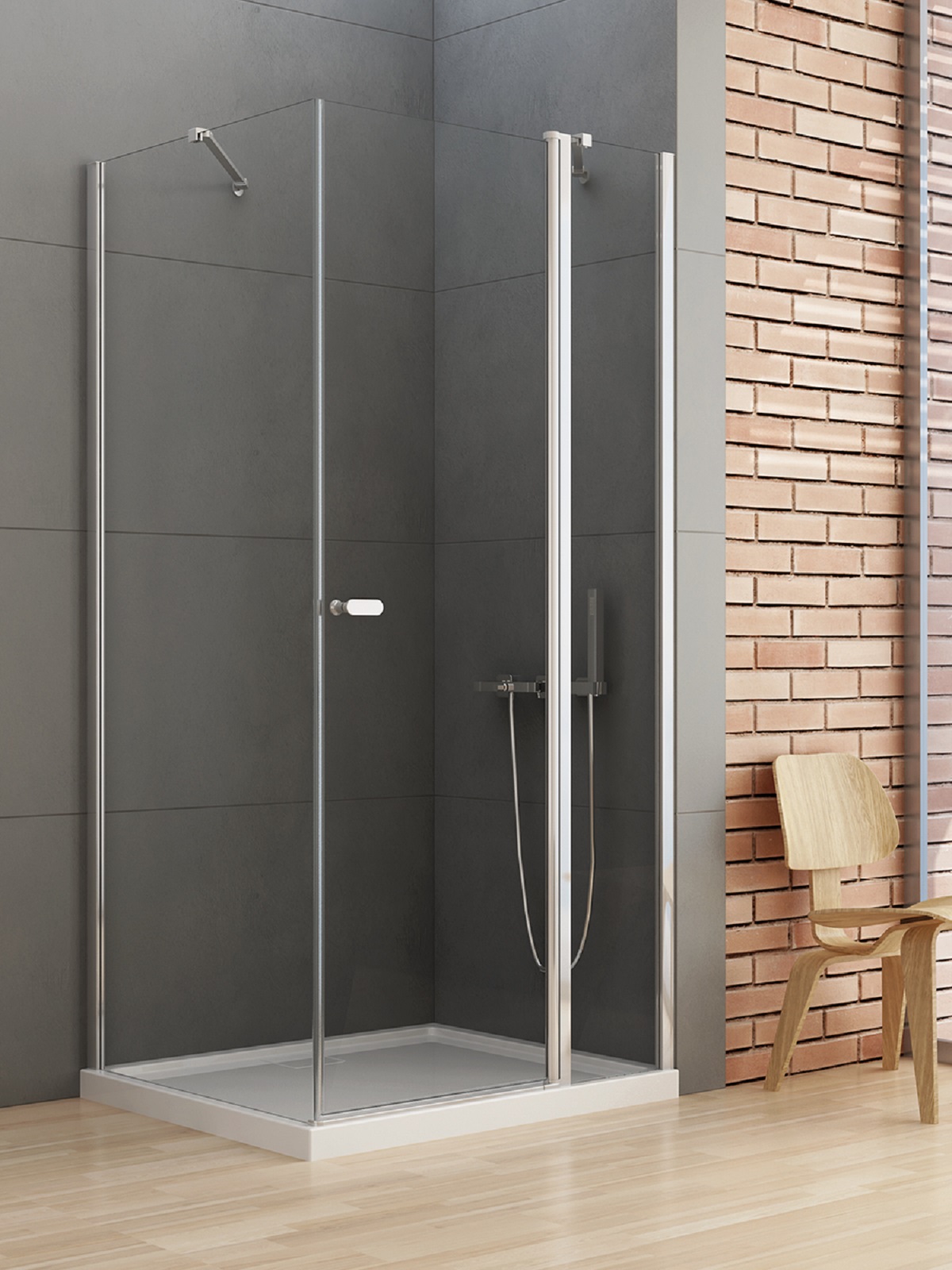 New Trendy New Soleo box doccia 110x70 cm rettangolare cromo lucida/vetro trasparente K-0655