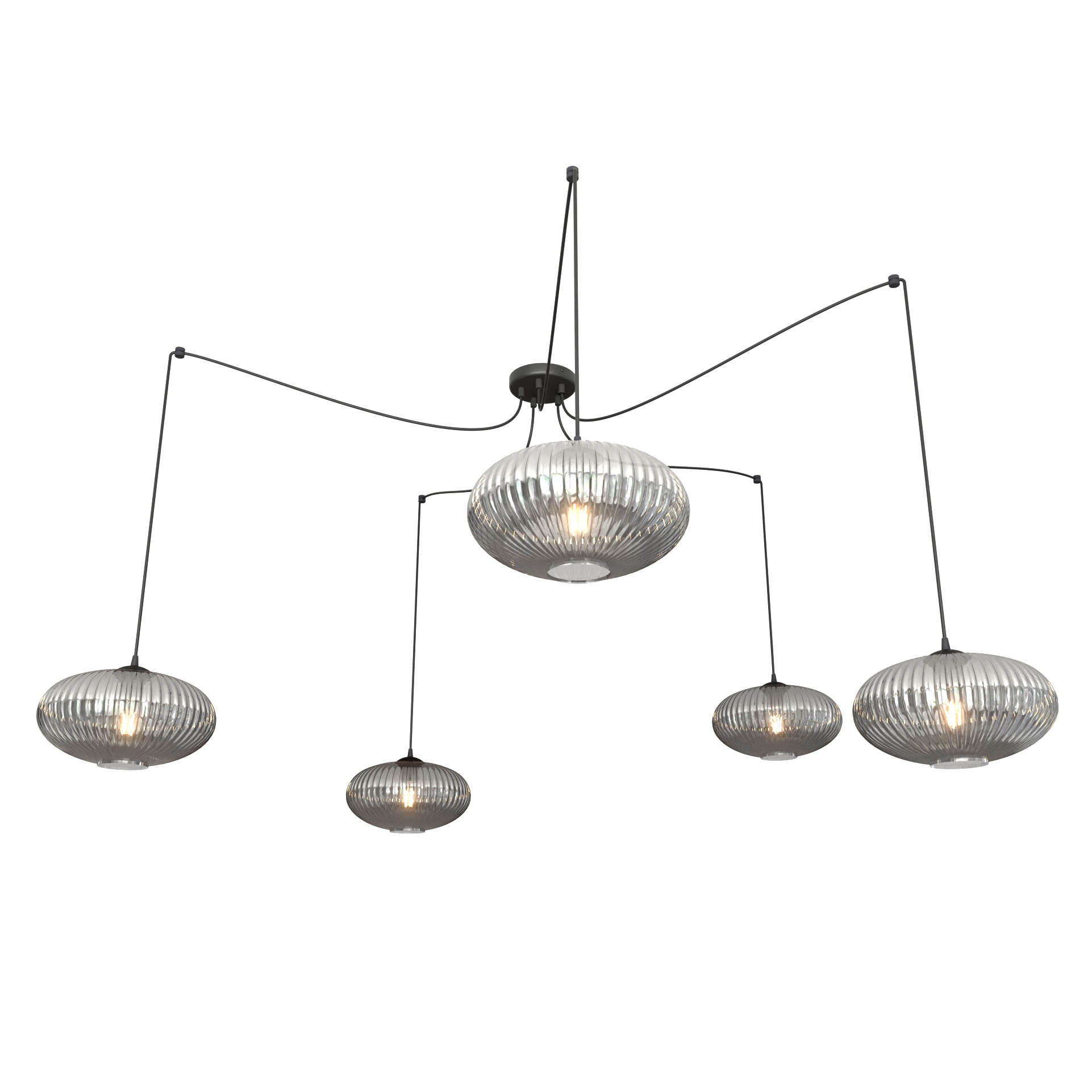 Emibig Origo lampada sospesa 5x15 W nero-grafite 1375/5