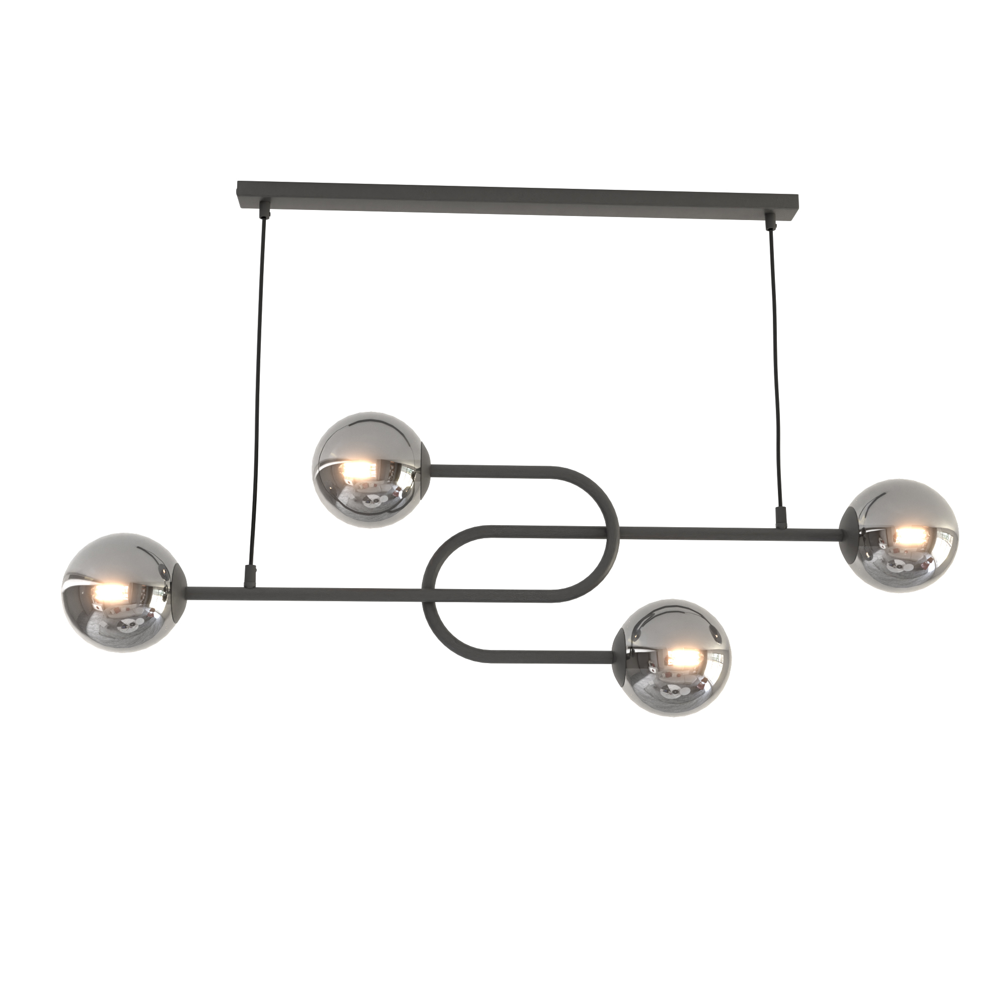 Emibig Atria lampada sospesa 4x10 W nero-grafite 1384/4
