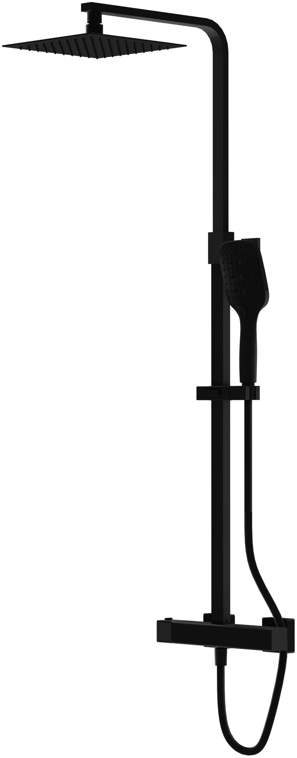 LaVita Cetus set doccia a parete con termostato con soffione nero 5900378346210