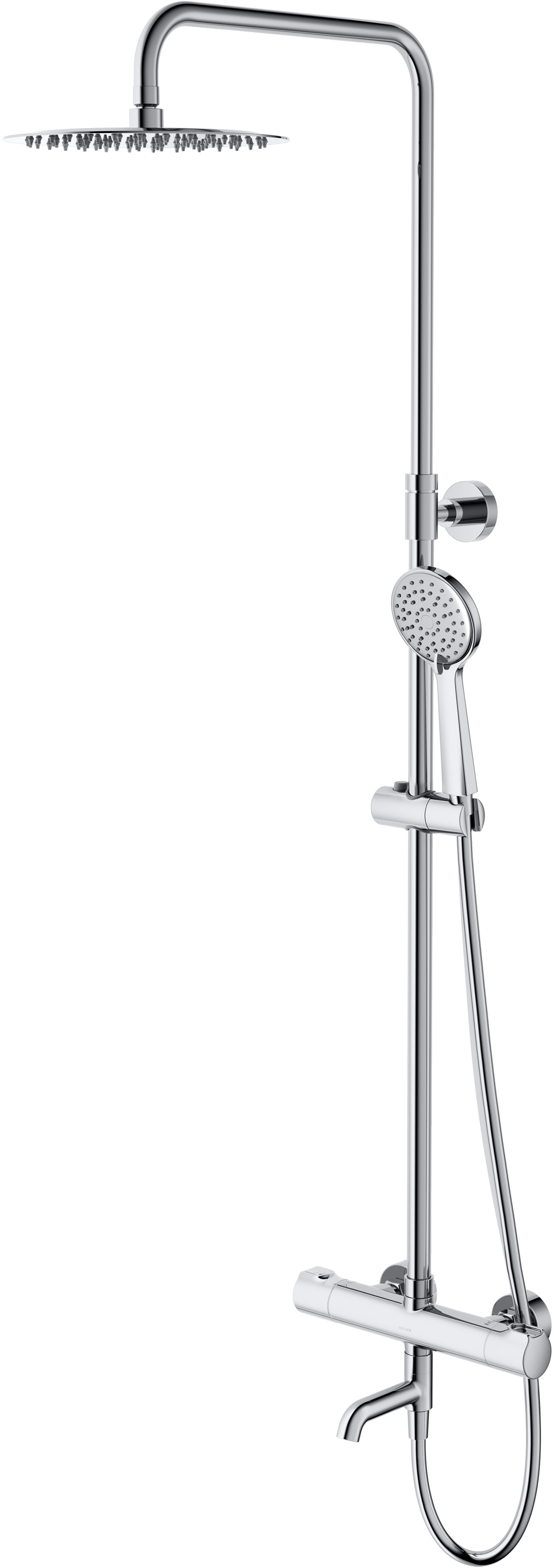 Cersanit City Square set per vasca e doccia a parete con termostato con soffione cromo S951-860