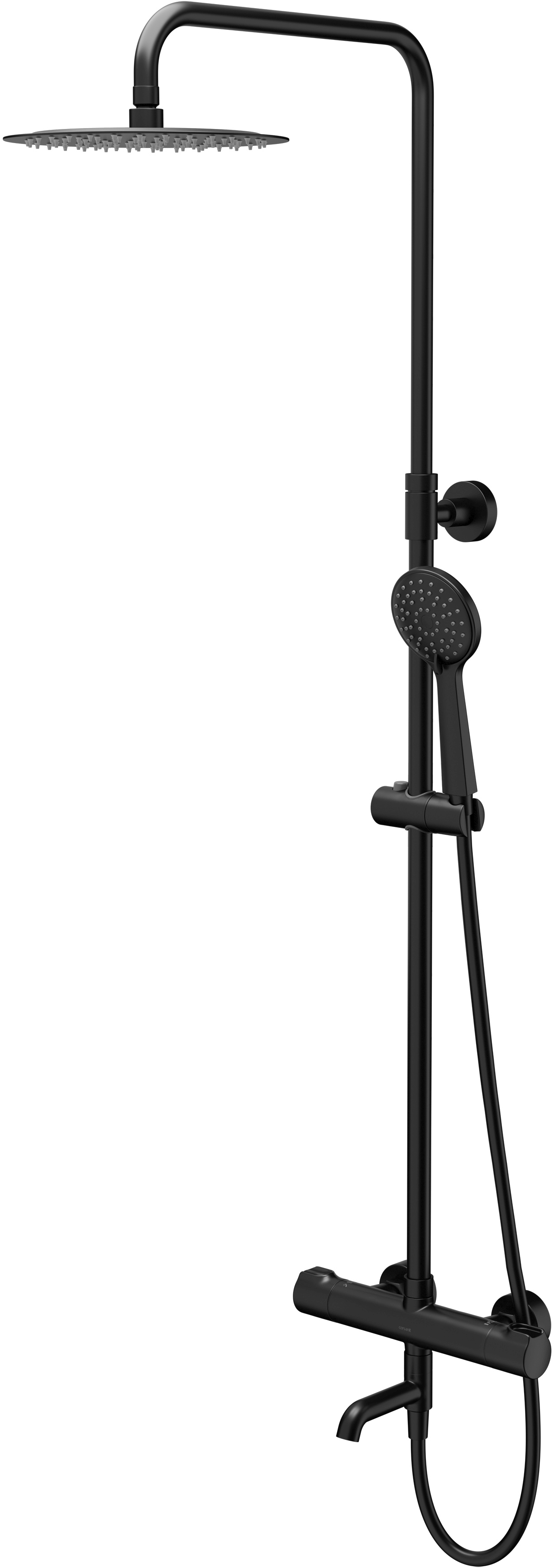 Cersanit City set doccia a parete con termostato con soffione nero S951-861