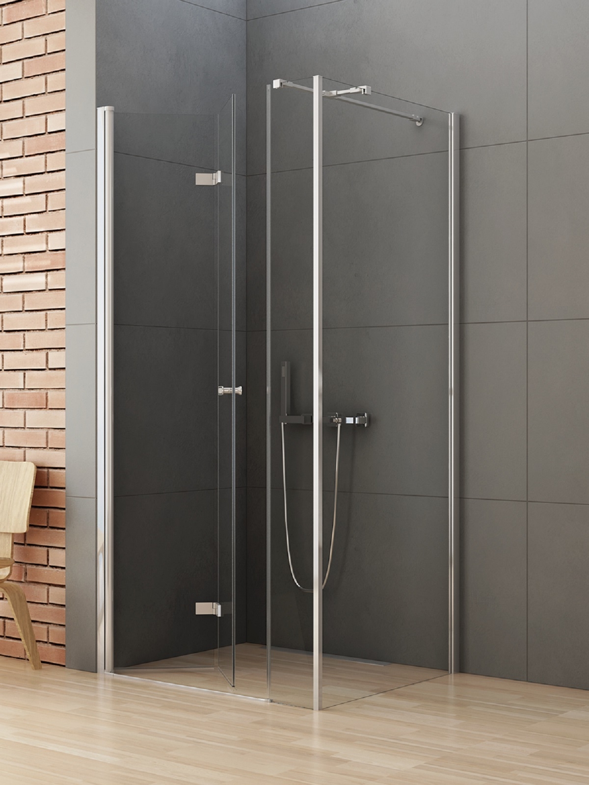 New Trendy New Soleo box doccia 110x100 cm rettangolare cromo lucida/vetro trasparente K-0621