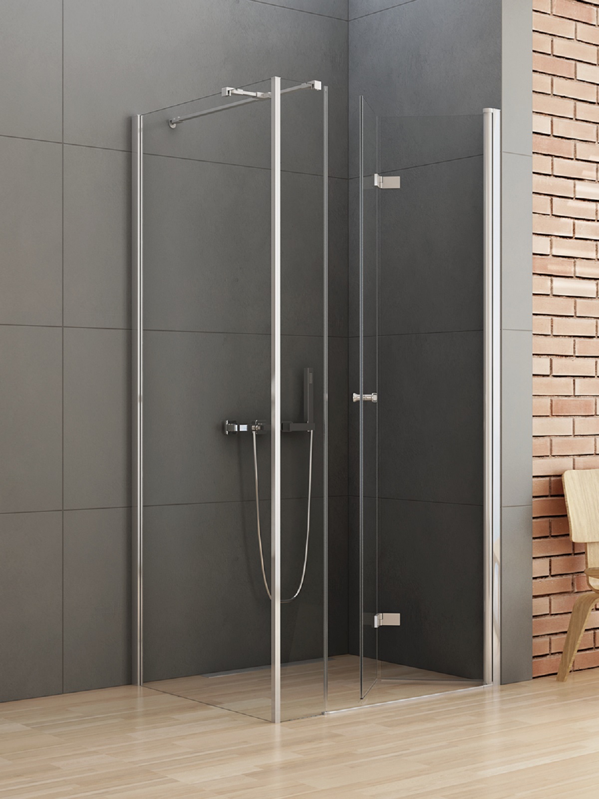 New Trendy New Soleo box doccia 120x110 cm rettangolare cromo lucida/vetro trasparente K-0630