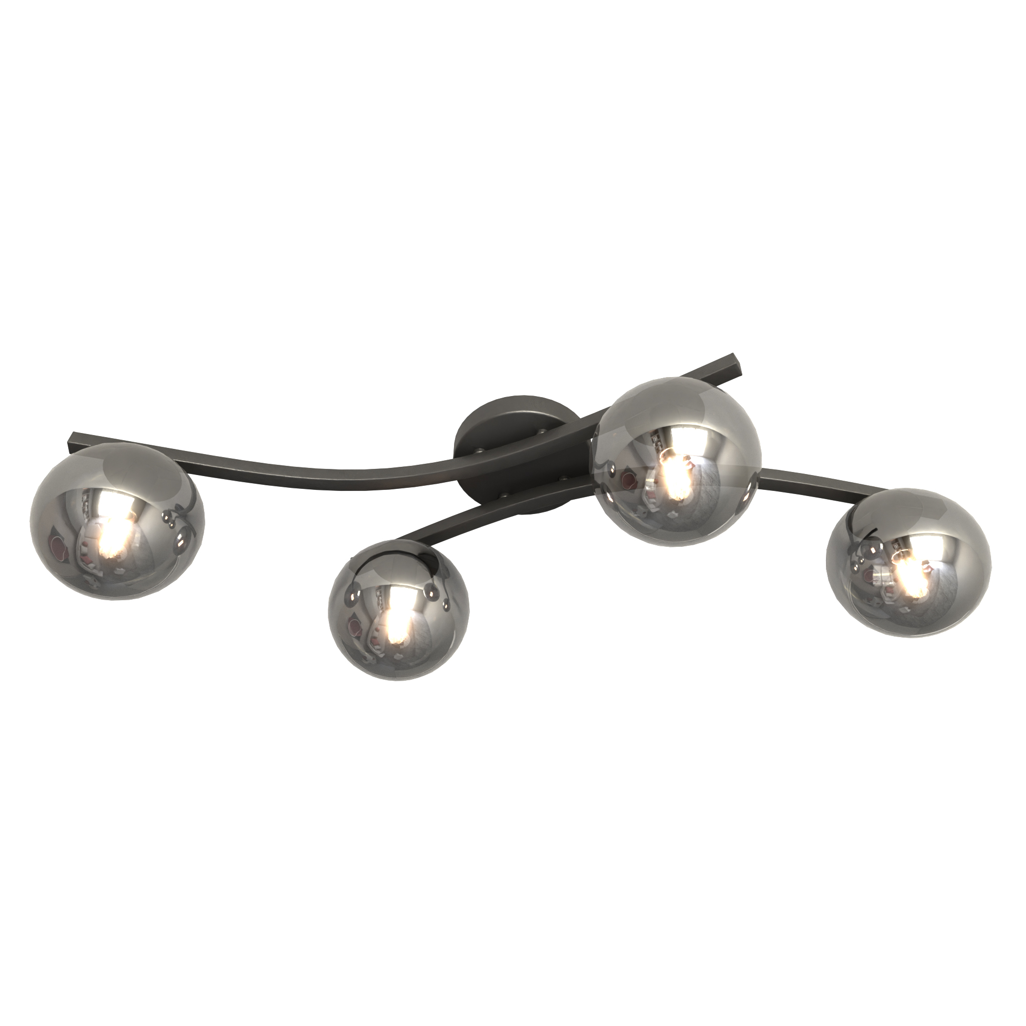 Emibig Opus lampada da soffitto 4x10 W nero-grafite 1391/4
