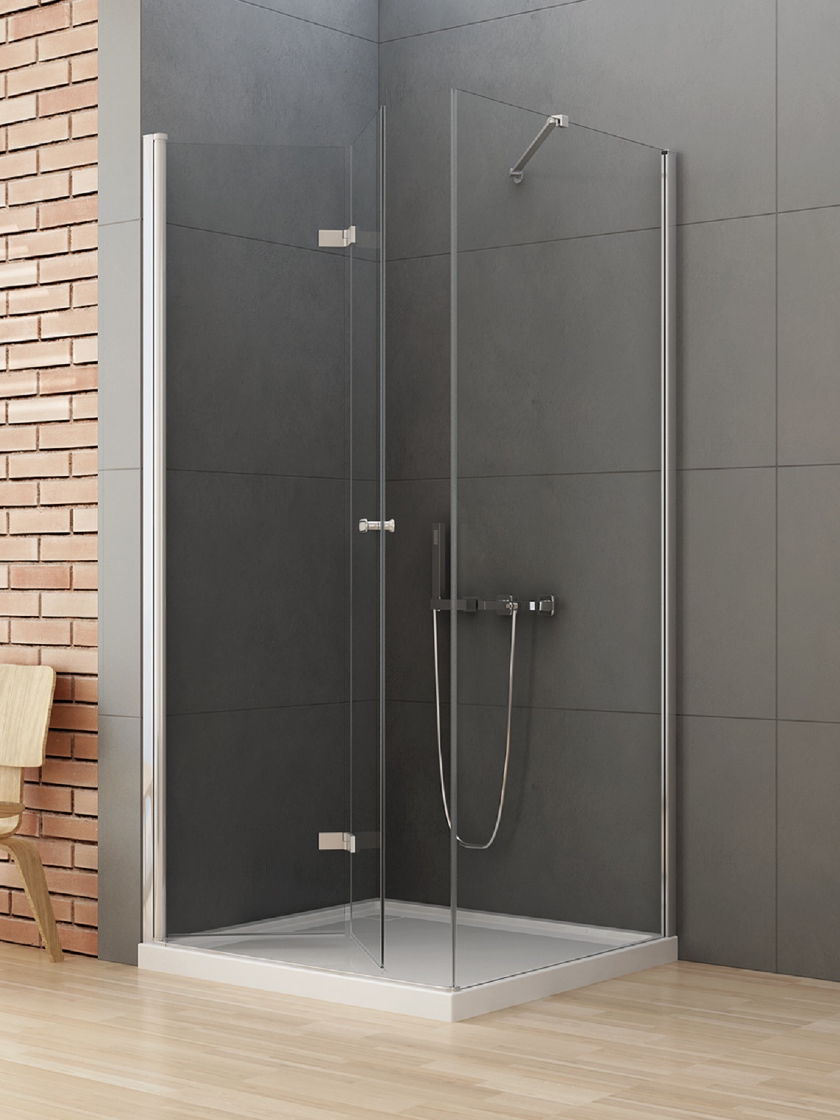 New Trendy New Soleo box doccia 80x70 cm rettangolare cromo lucida/vetro trasparente D-0147A/D-0087B