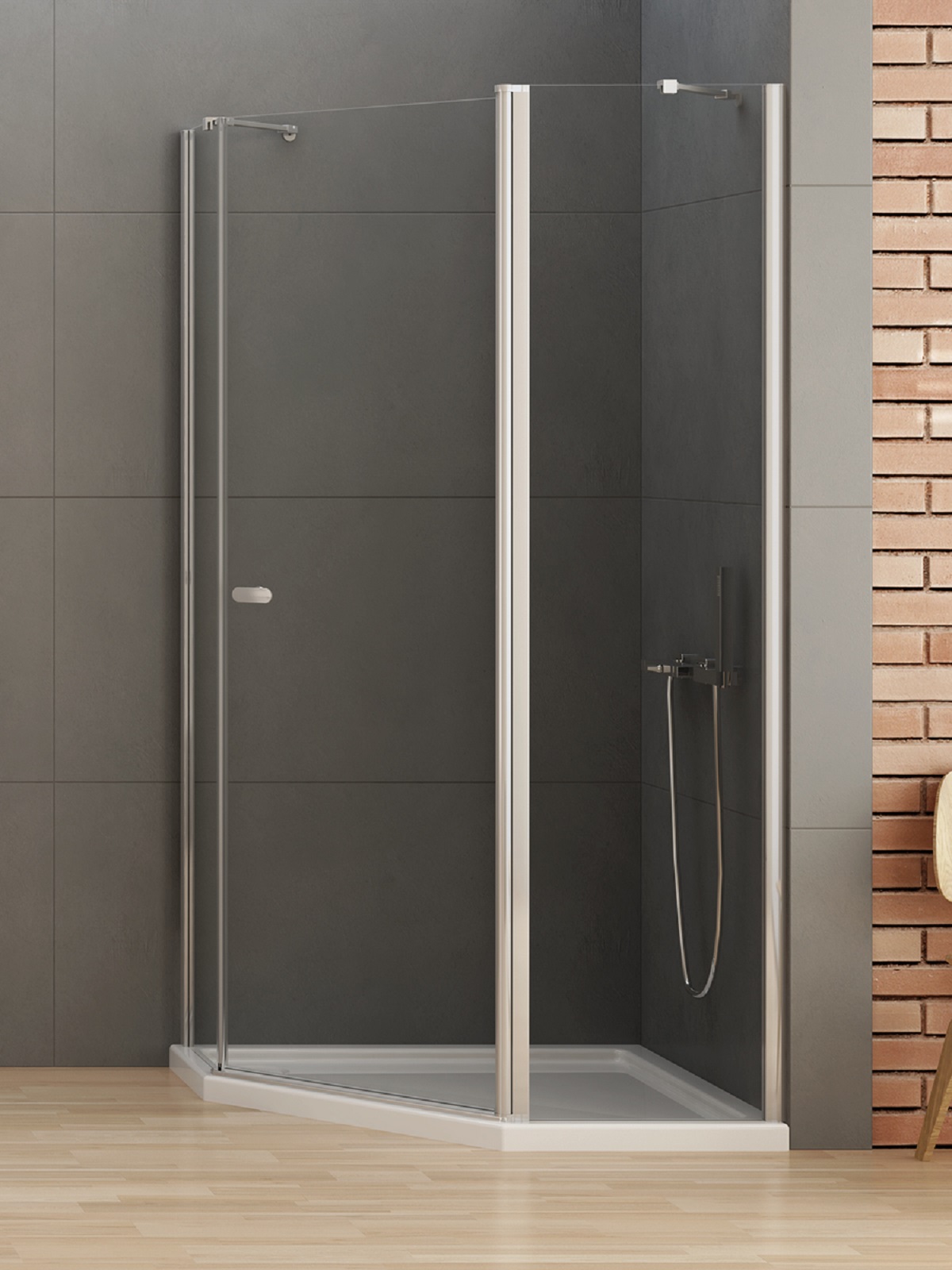 New Trendy New Soleo box doccia 100x80 cm cromo lucida/vetro trasparente K-0739