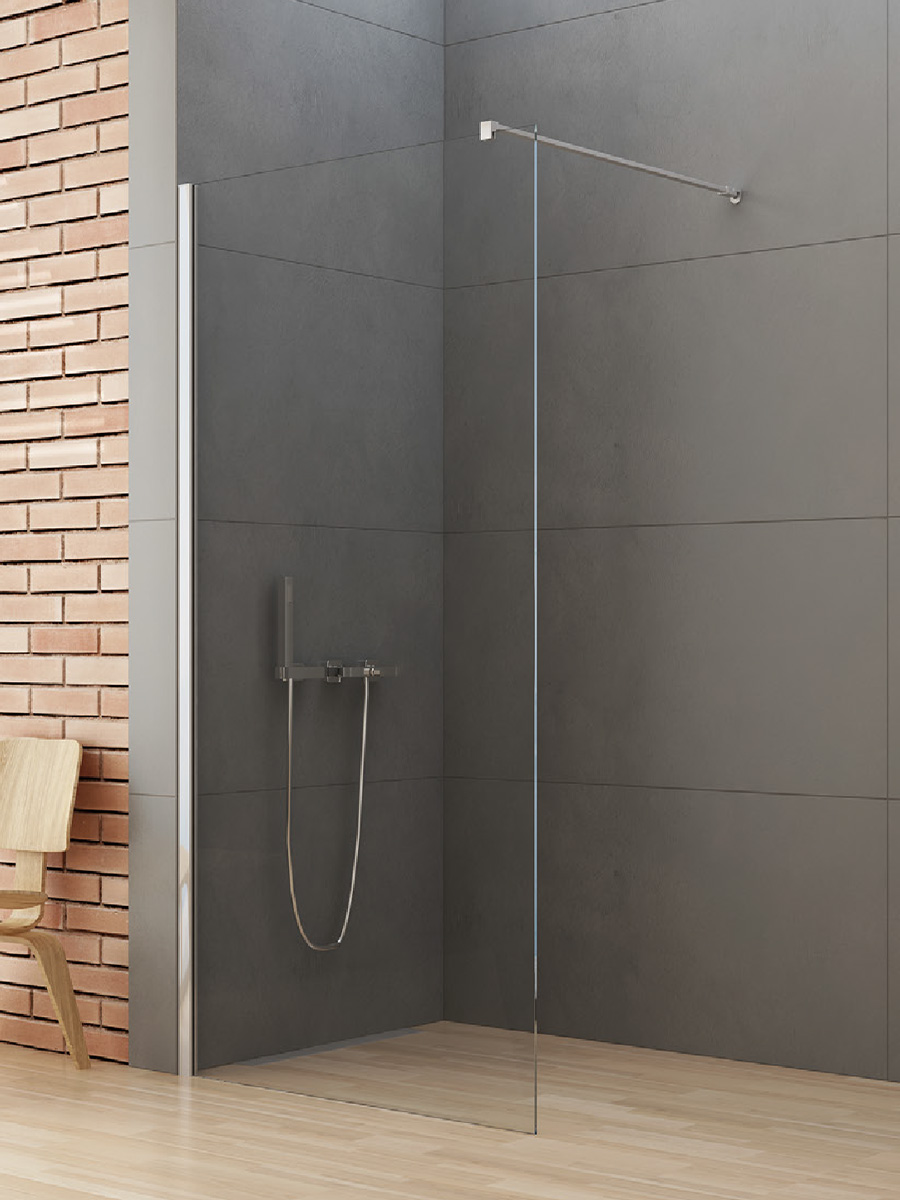 New Trendy New Soleo parete doccia walk-in 100 cm cromo lucida/vetro trasparente K-0460-WP