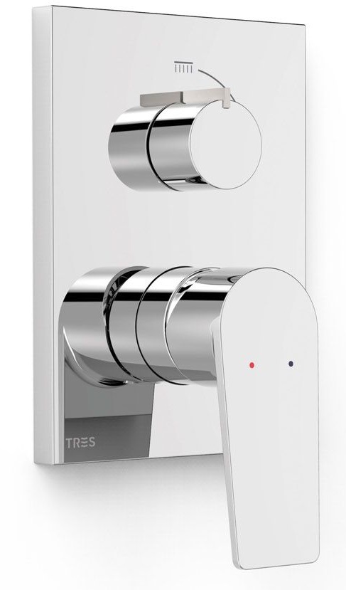 Tres Project rubinetto per vasca e doccia da incasso cromo 21128110