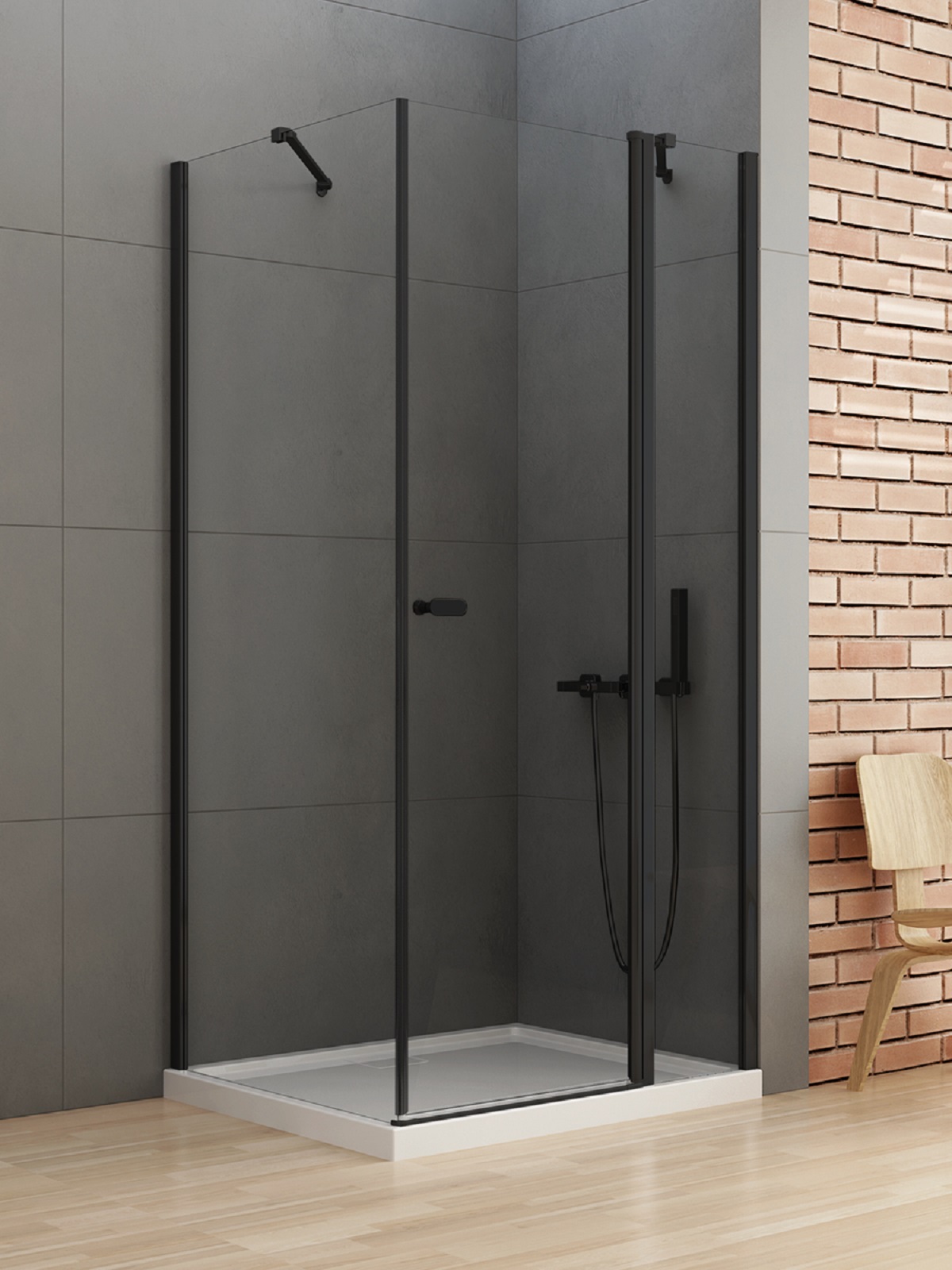 New Trendy New Soleo Black box doccia 100x80 cm rettangolare nero opaca/vetro trasparente K-0544