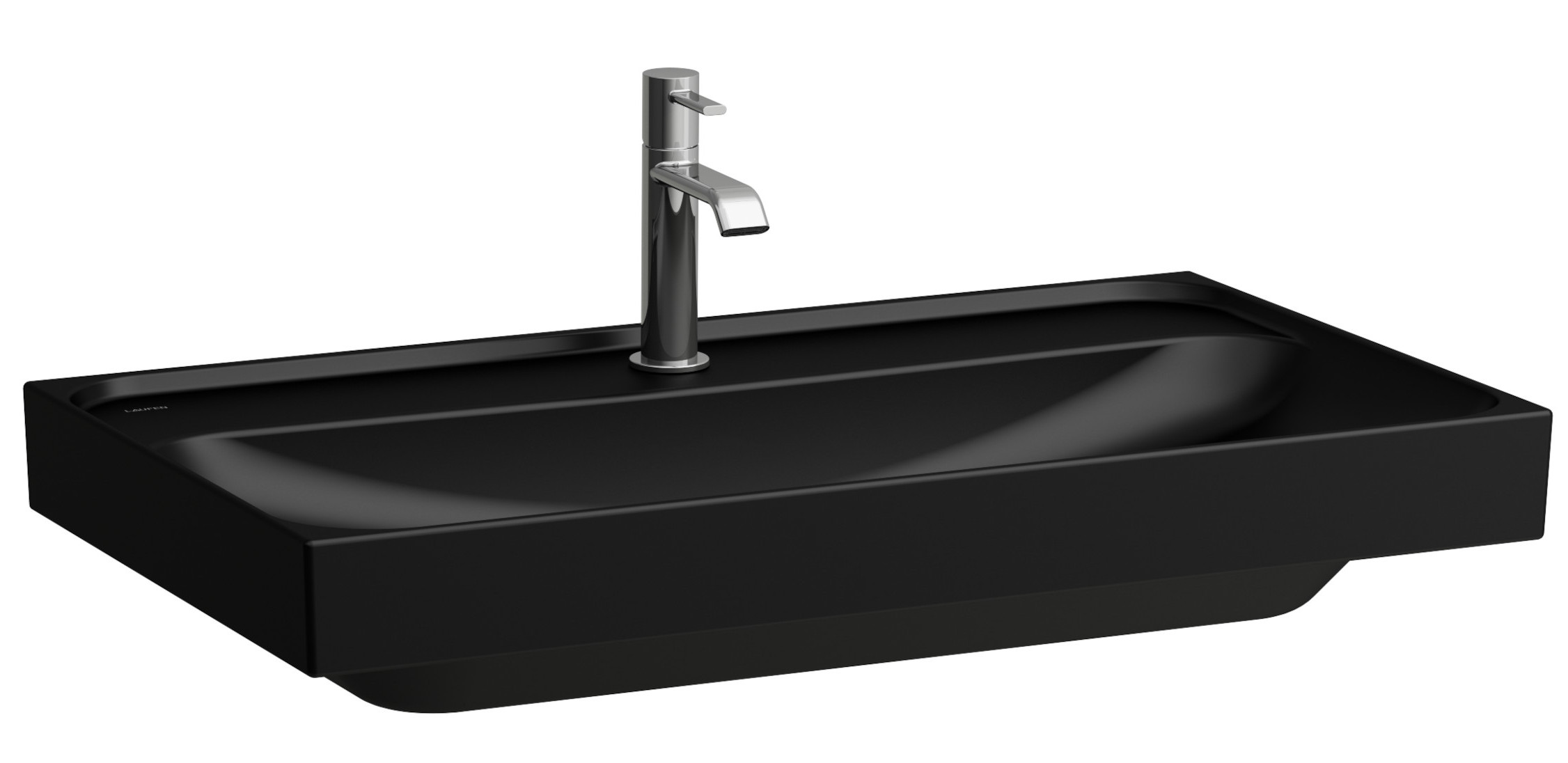 Laufen Meda lavabo 80x46 cm rettangolare a parete-da mobile nero opaca H8101177161091