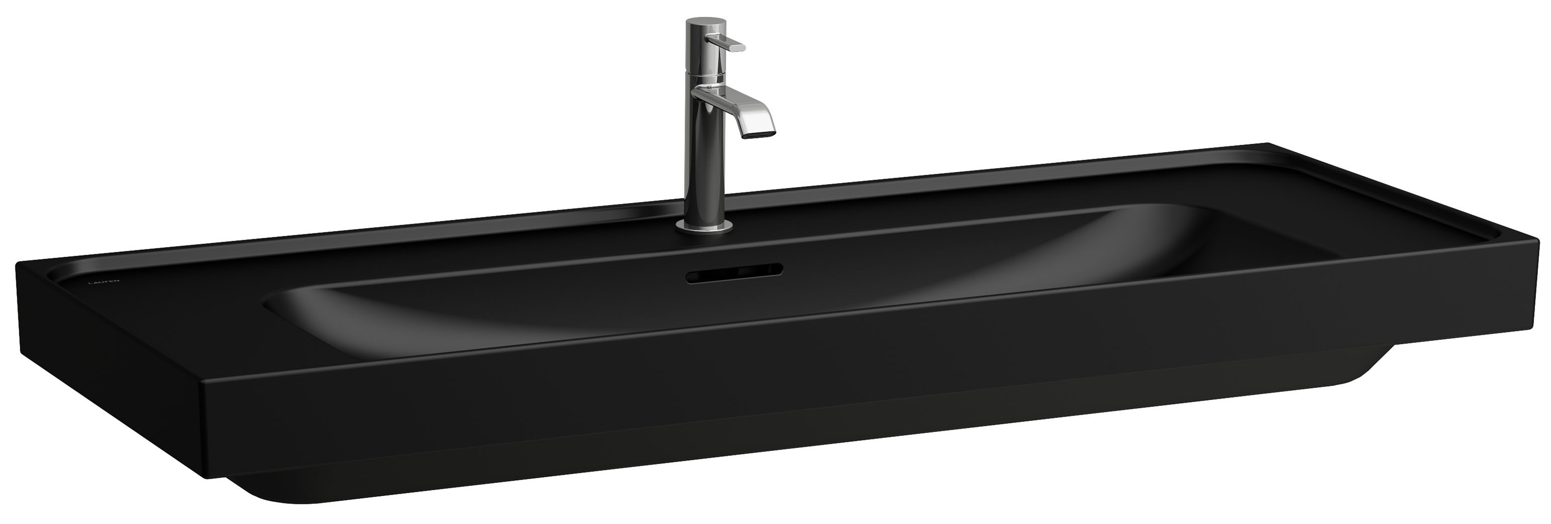 Laufen Meda lavabo 120x46 cm rettangolare a parete-da mobile nero opaca H8141117161041