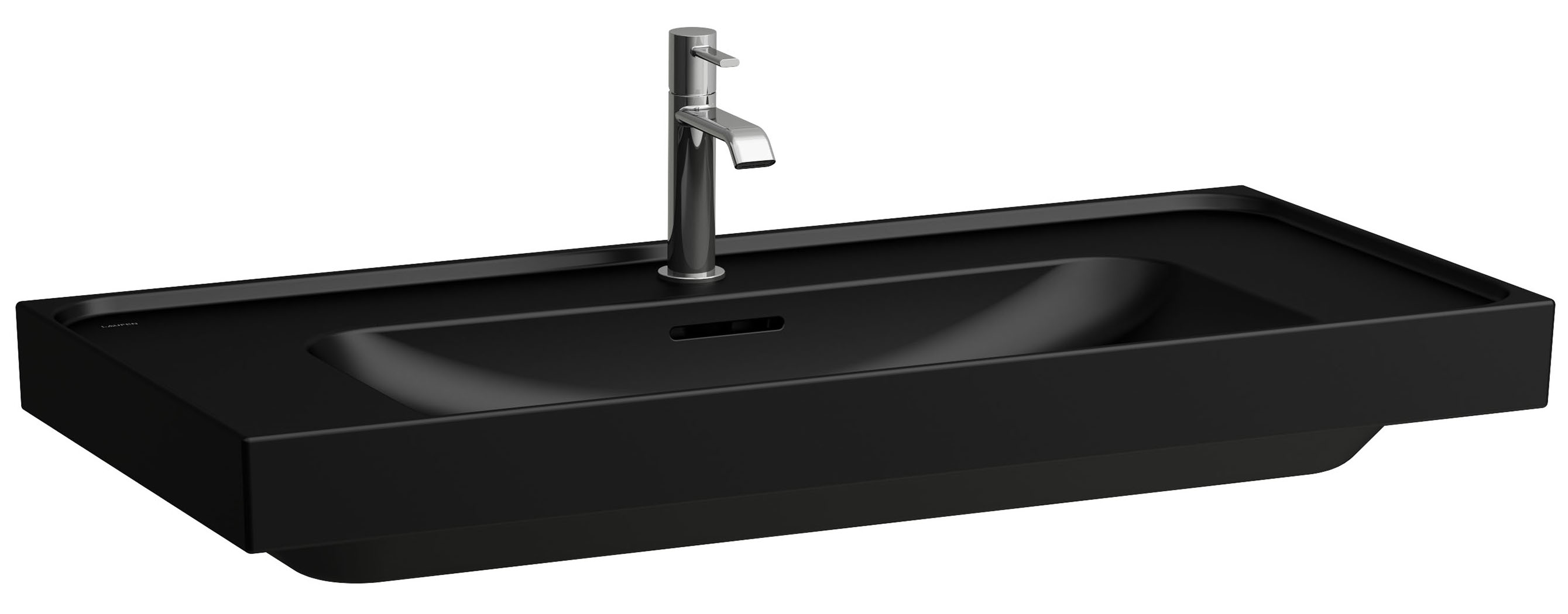 Laufen Meda lavabo 100x46 cm rettangolare a parete nero opaca H8161197161041