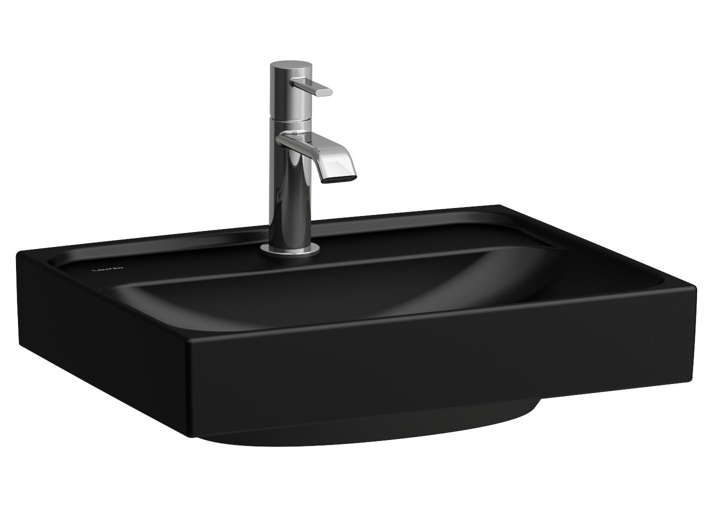 Laufen Meda lavabo 45x35 cm rettangolare a parete-da mobile nero opaca H8151117161041