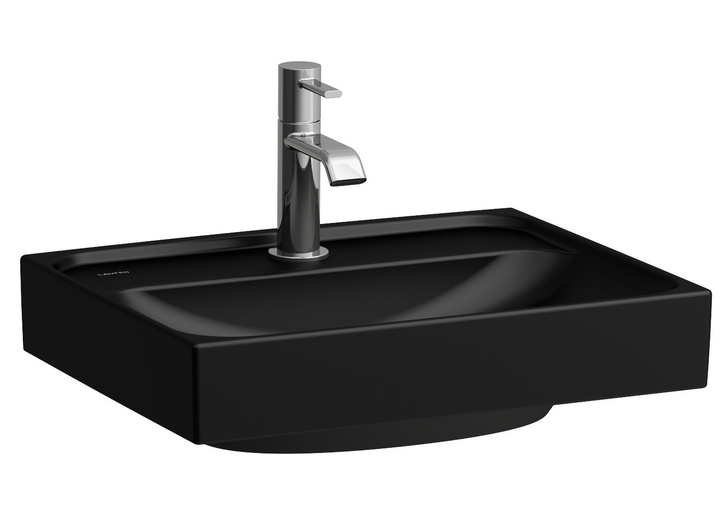 Laufen Meda lavabo 45x35 cm rettangolare a parete nero opaca H8161117161091