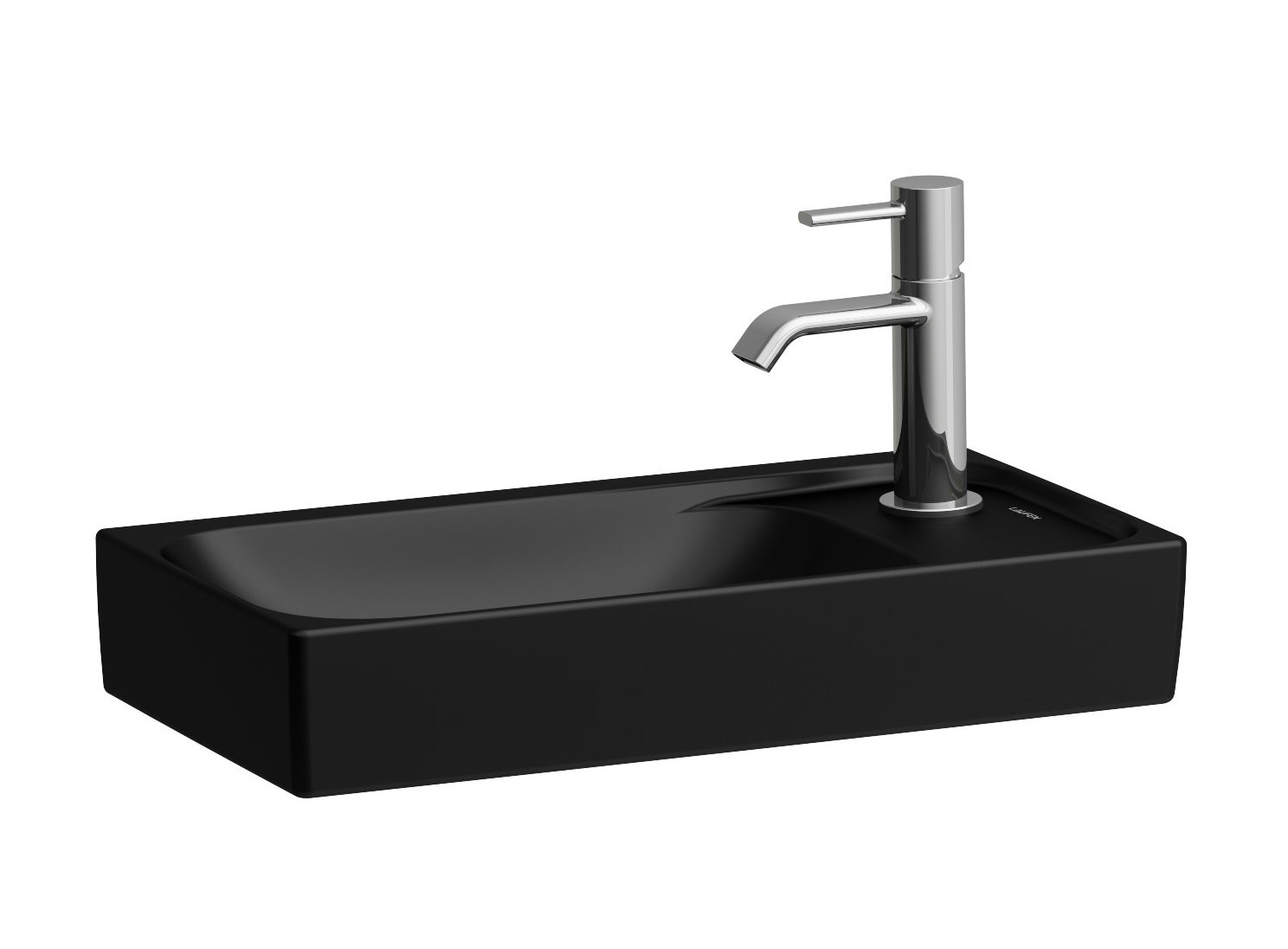 Laufen Meda lavabo 46x23.5 cm rettangolare a parete-da mobile nero opaca H8151137161141