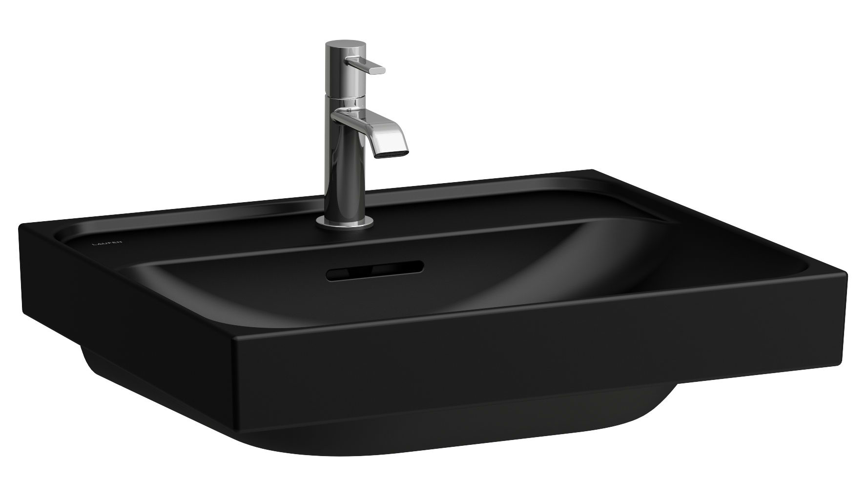 Laufen Meda lavabo 55x46 cm rettangolare a parete-da mobile nero opaca H8101127161041