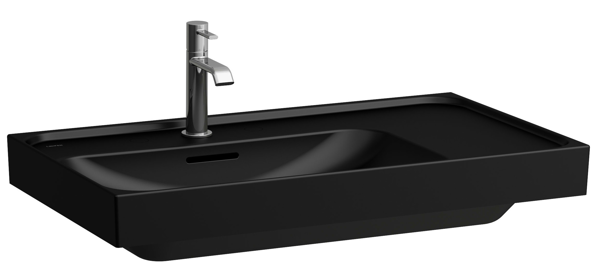 Laufen Meda lavabo 80x46 cm rettangolare a parete-da mobile nero opaca H8171167161091
