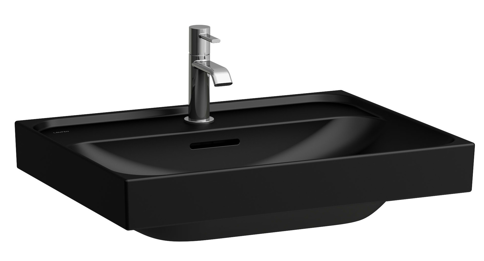 Laufen Meda lavabo 60x46 cm rettangolare a parete-da mobile nero opaca H8101137161041