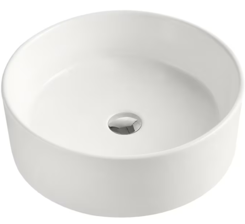 Kronenbach Tube lavabo 46x46 cm rotonda da appoggio bianco KB759700TU