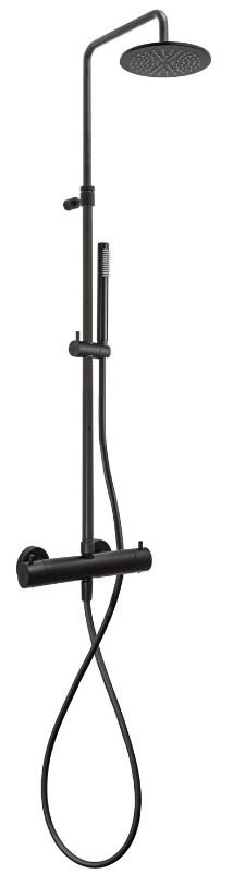 Kronenbach Lima 2.0 Black set doccia a parete con termostato con soffione nero 100.2821 SM