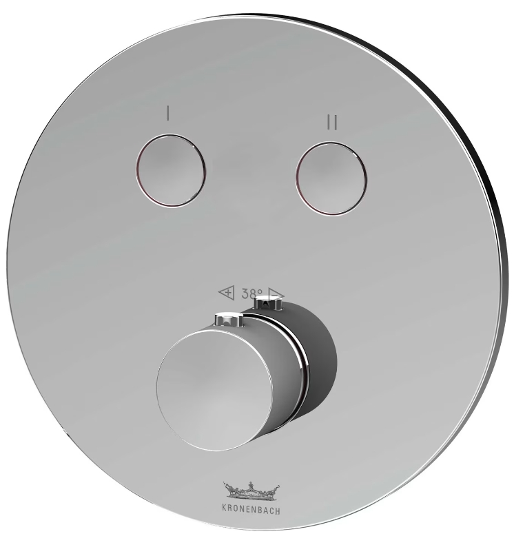 Kronenbach Smart Push rubinetto per vasca e doccia da incasso con termostato cromo 19044002CR