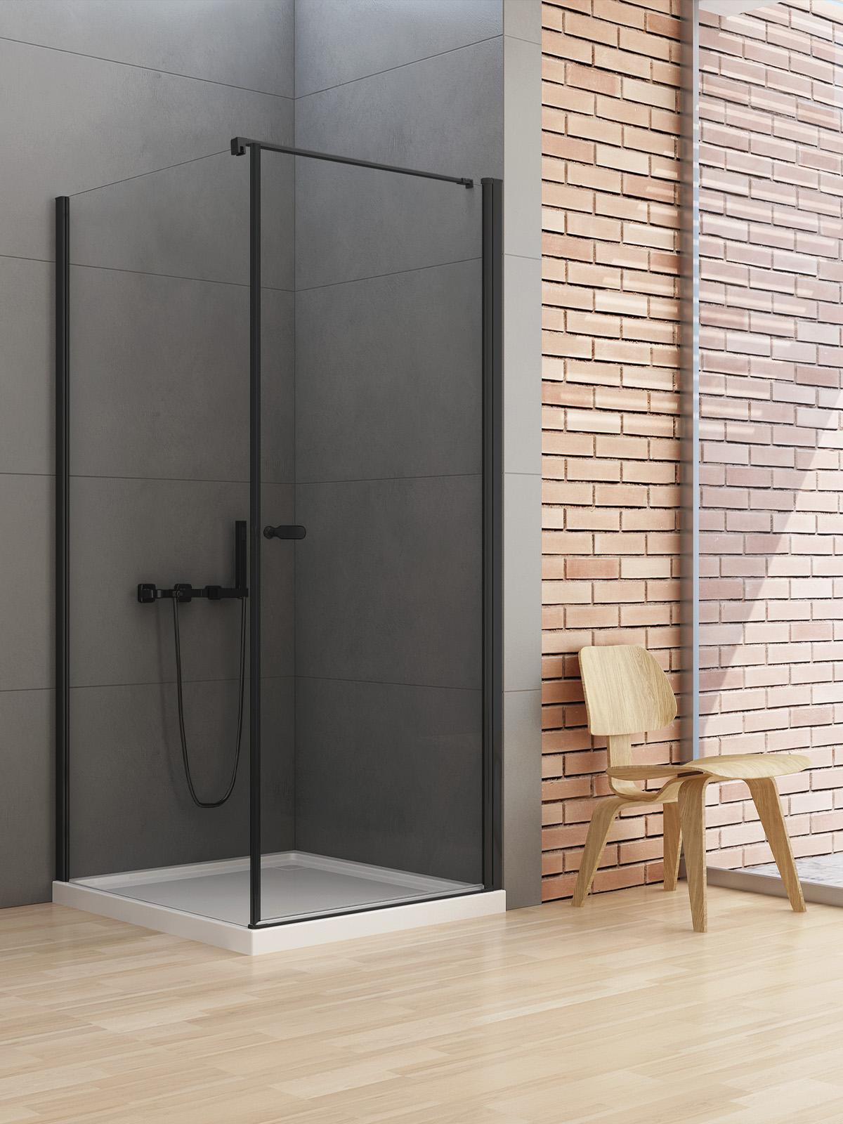 New Trendy New Soleo Black box doccia 120x100 cm rettangolare nero opaca/vetro trasparente D-0232A/D-0149B-WP
