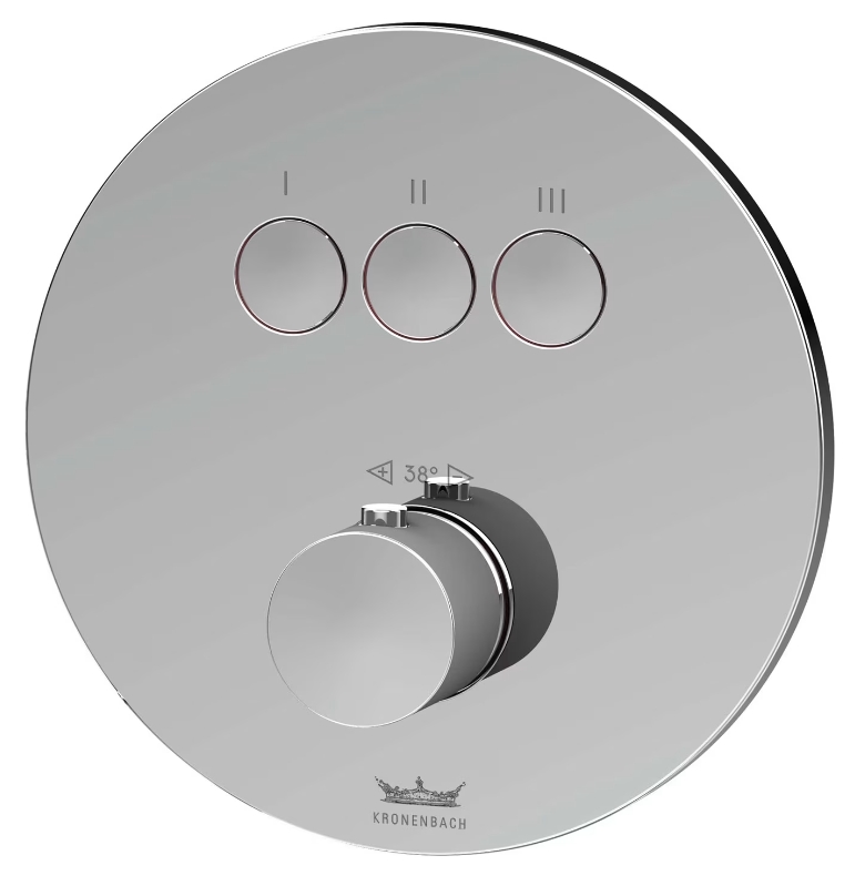 Kronenbach Smart Push rubinetto per vasca e doccia da incasso con termostato cromo 19044003CR