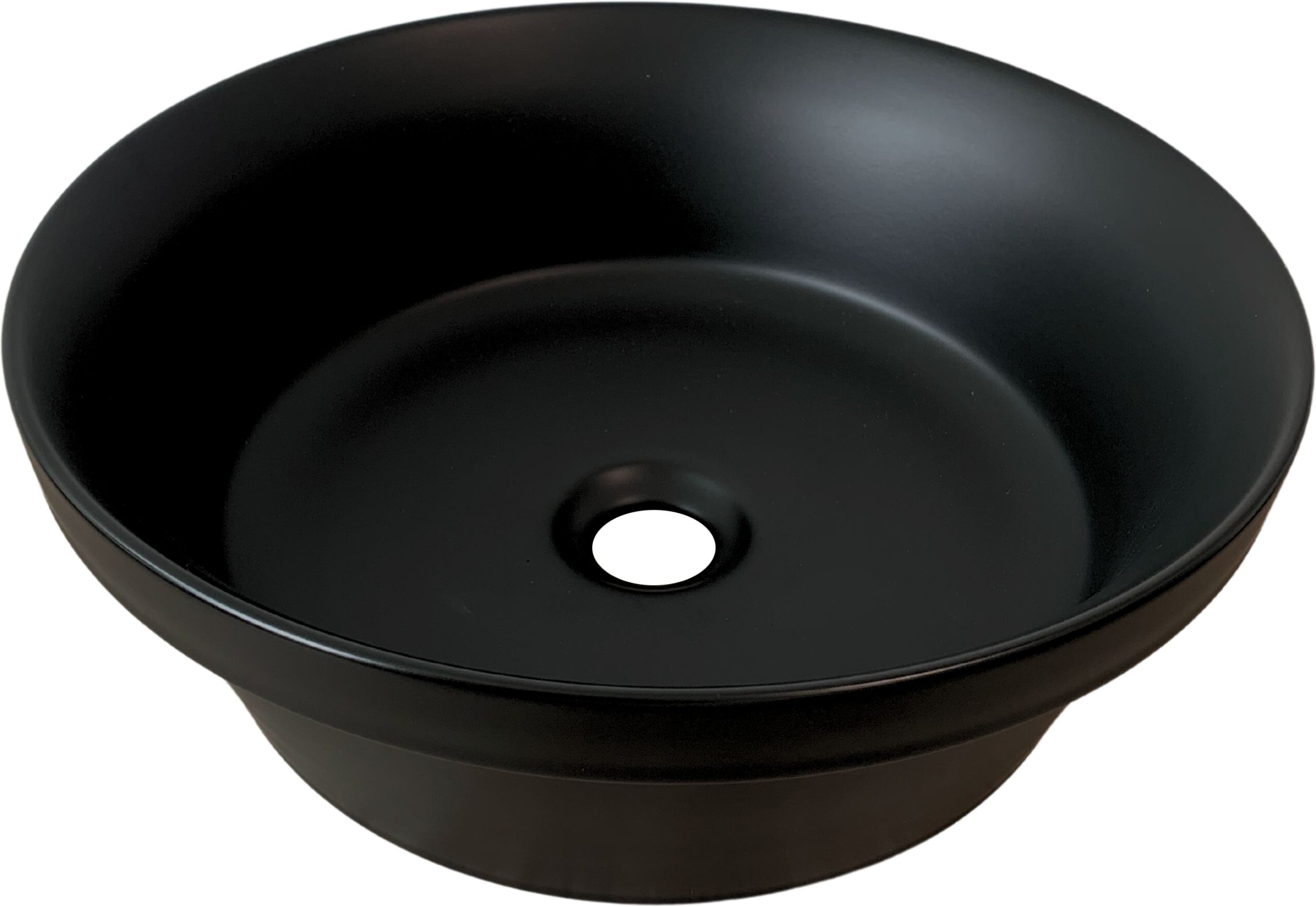 Comad Mada lavabo 40x40 cm rotonda da appoggio nero UN-MADA-MB 115MB