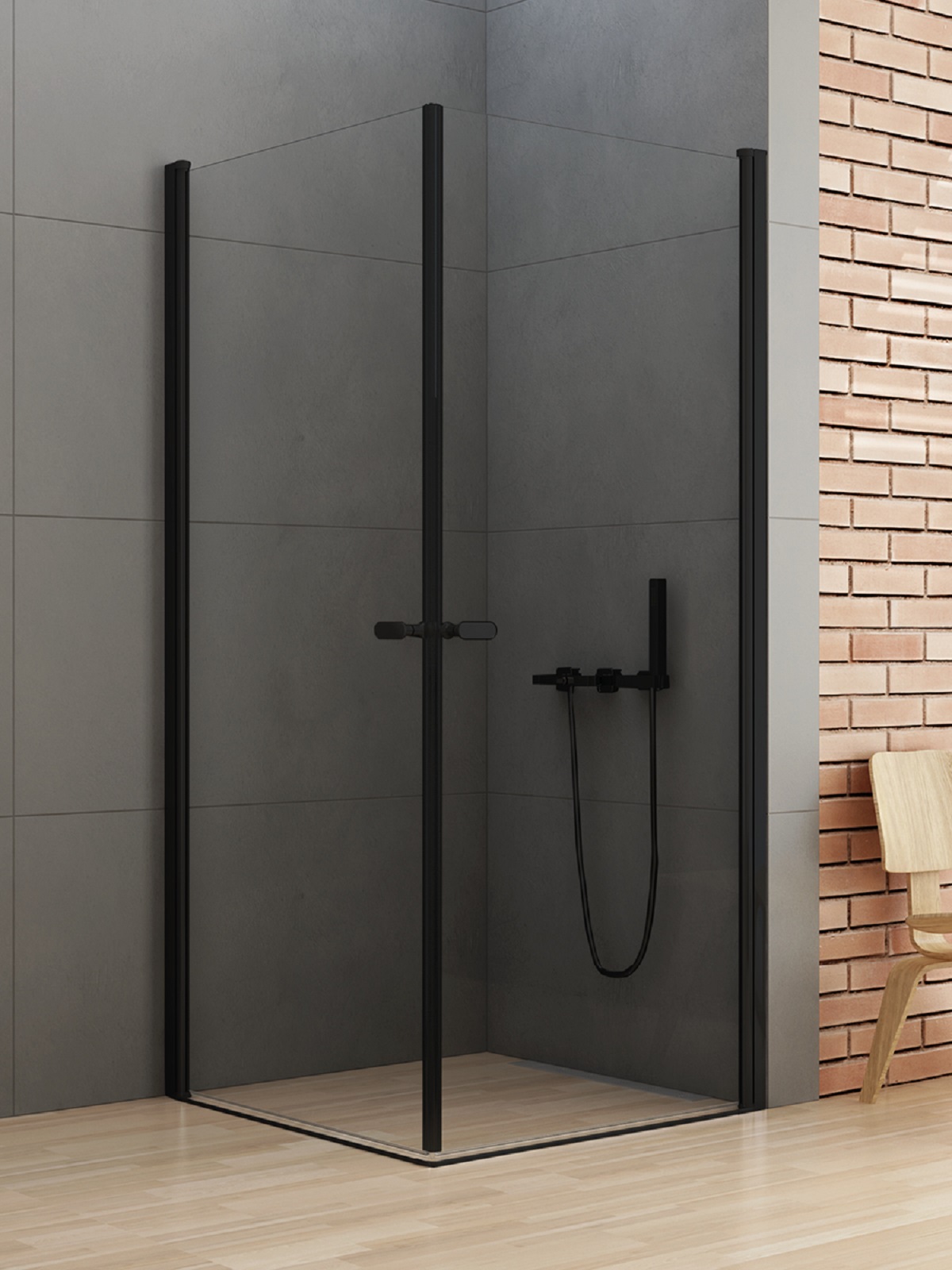 New Trendy New Soleo Black box doccia 80x80 cm quadrato nero opaca/vetro trasparente D-0230A/D-0230A