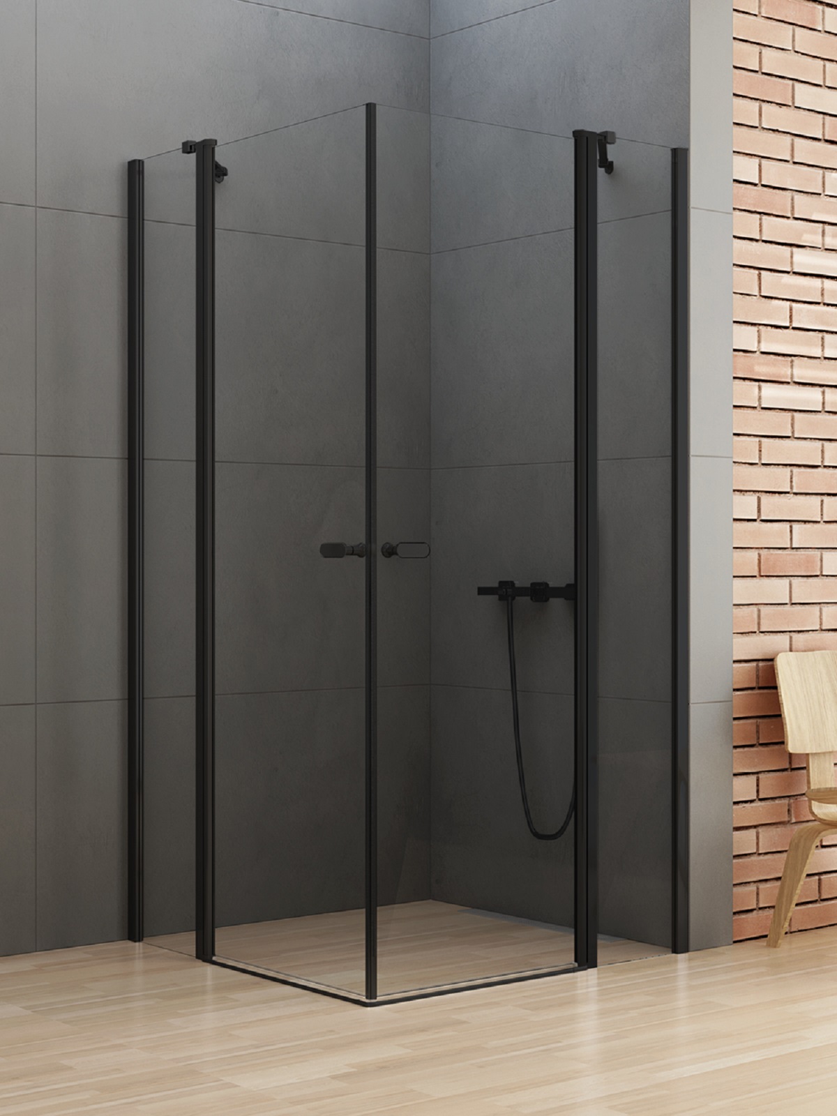 New Trendy New Soleo Black box doccia 100x90 cm rettangolare nero opaca/vetro trasparente K-0554