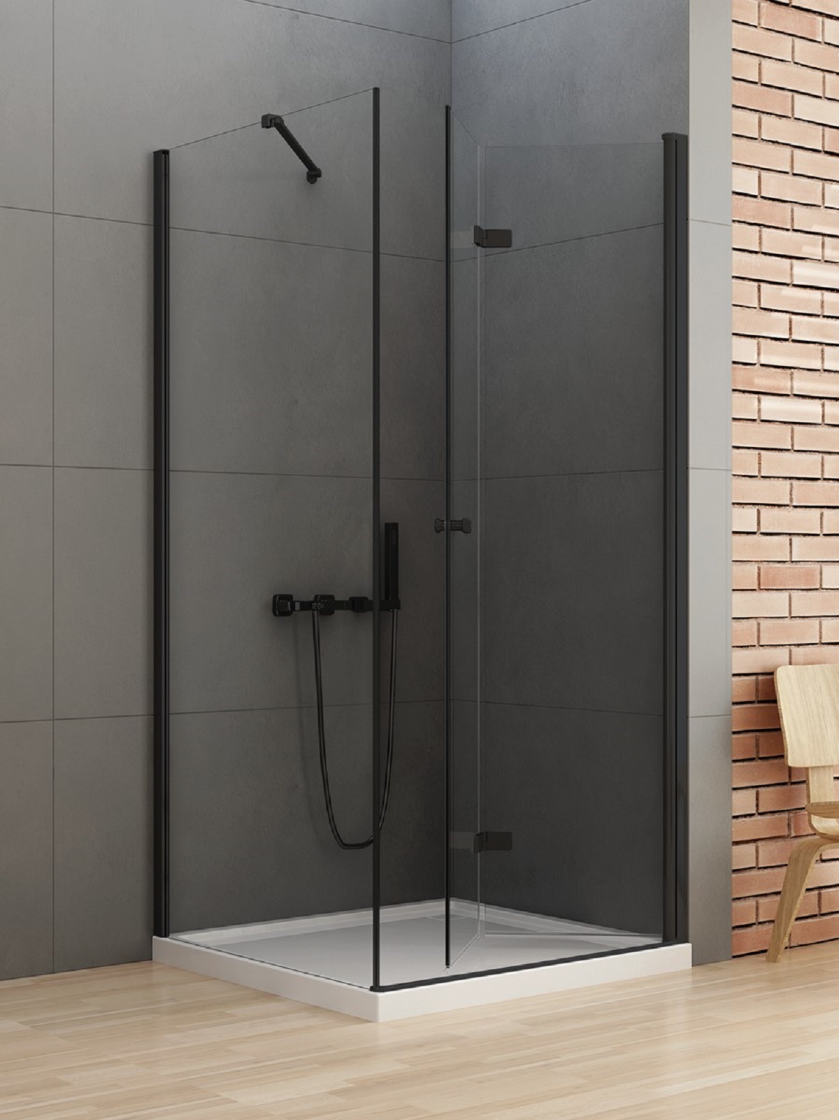 New Trendy New Soleo Black box doccia 120x100 cm rettangolare nero opaca/vetro trasparente D-0240A/D-0149B