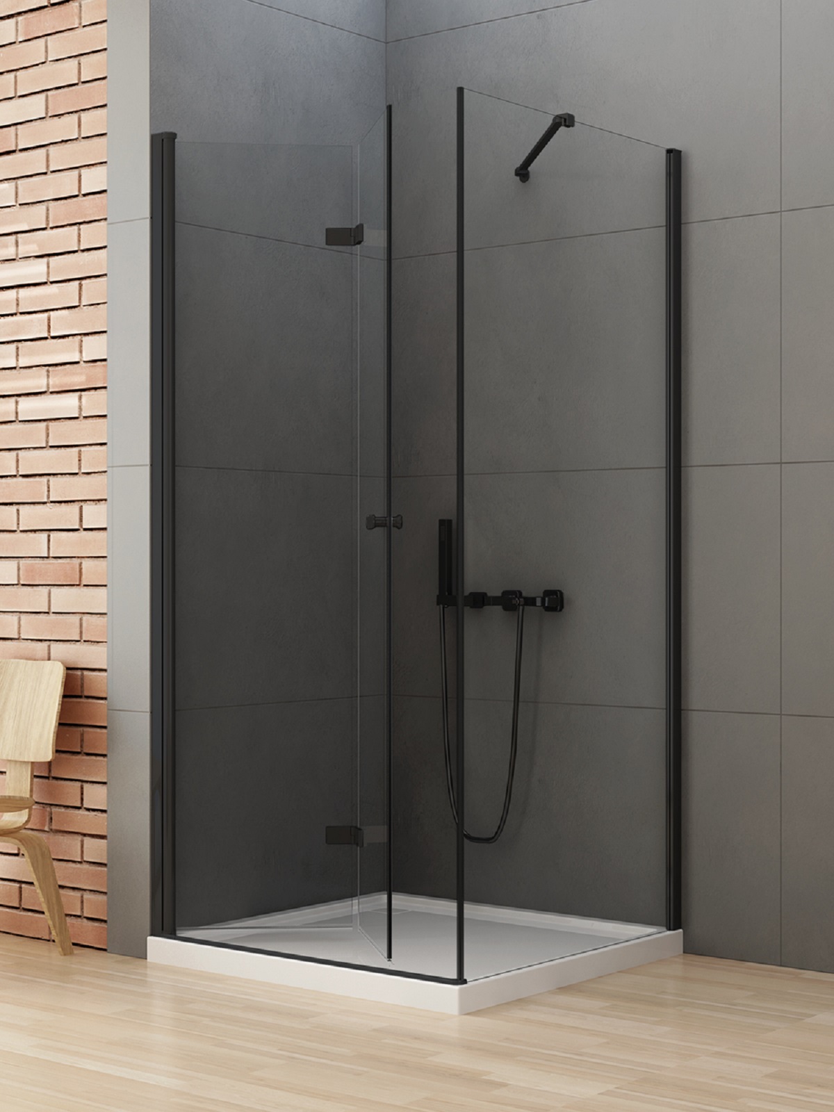 New Trendy New Soleo Black box doccia 100x90 cm rettangolare nero opaca/vetro trasparente D-0236A/D-0115B
