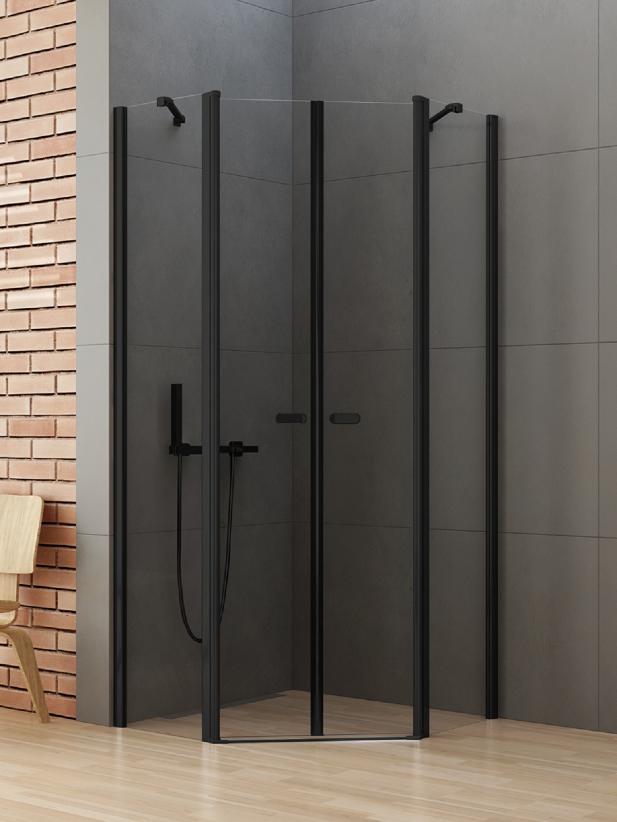 New Trendy New Soleo Black box doccia 80x80 cm nero opaca/vetro trasparente K-0616