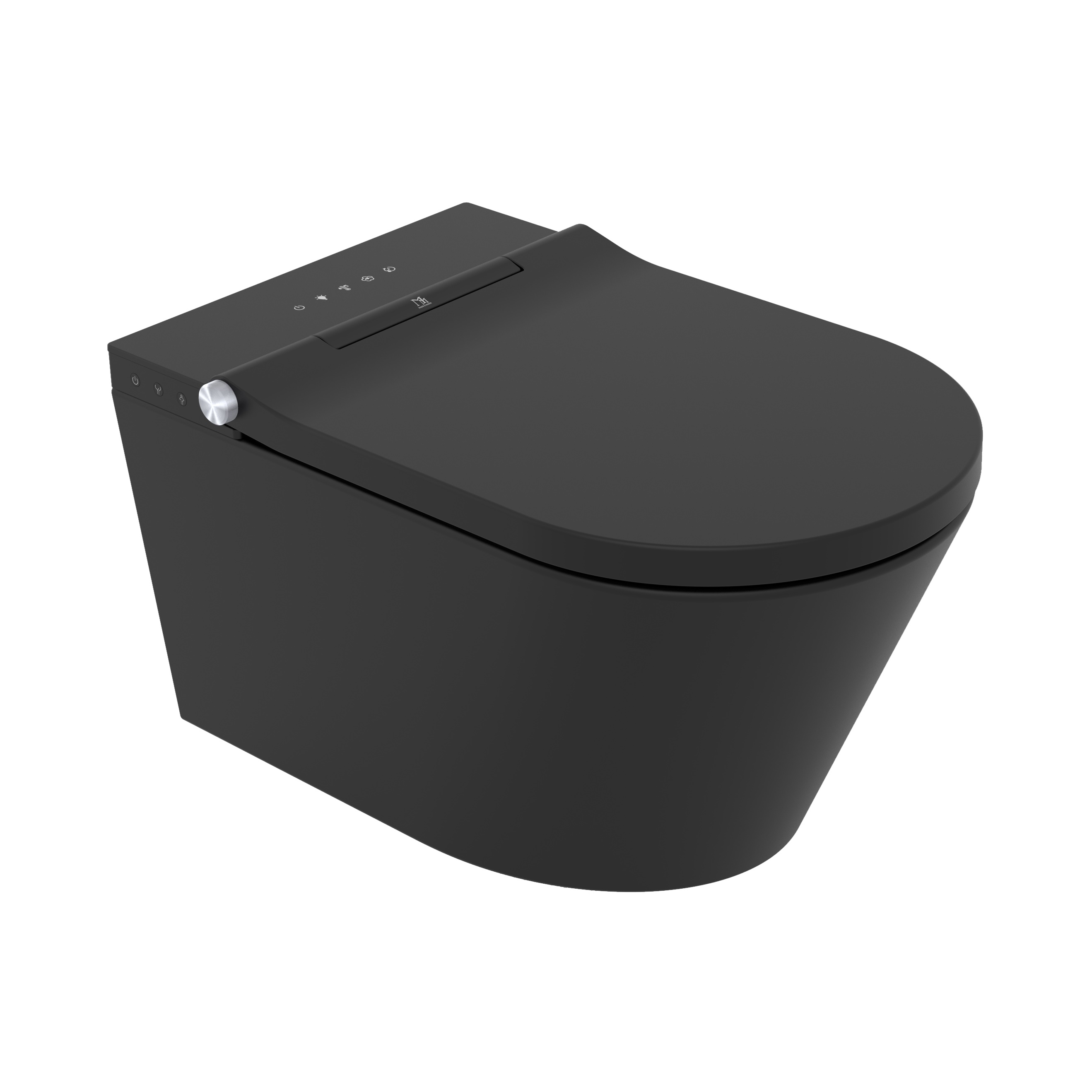 Major&Maker Black Pearl vaso con sedile bidet sospeso senza brida nero 4030F
