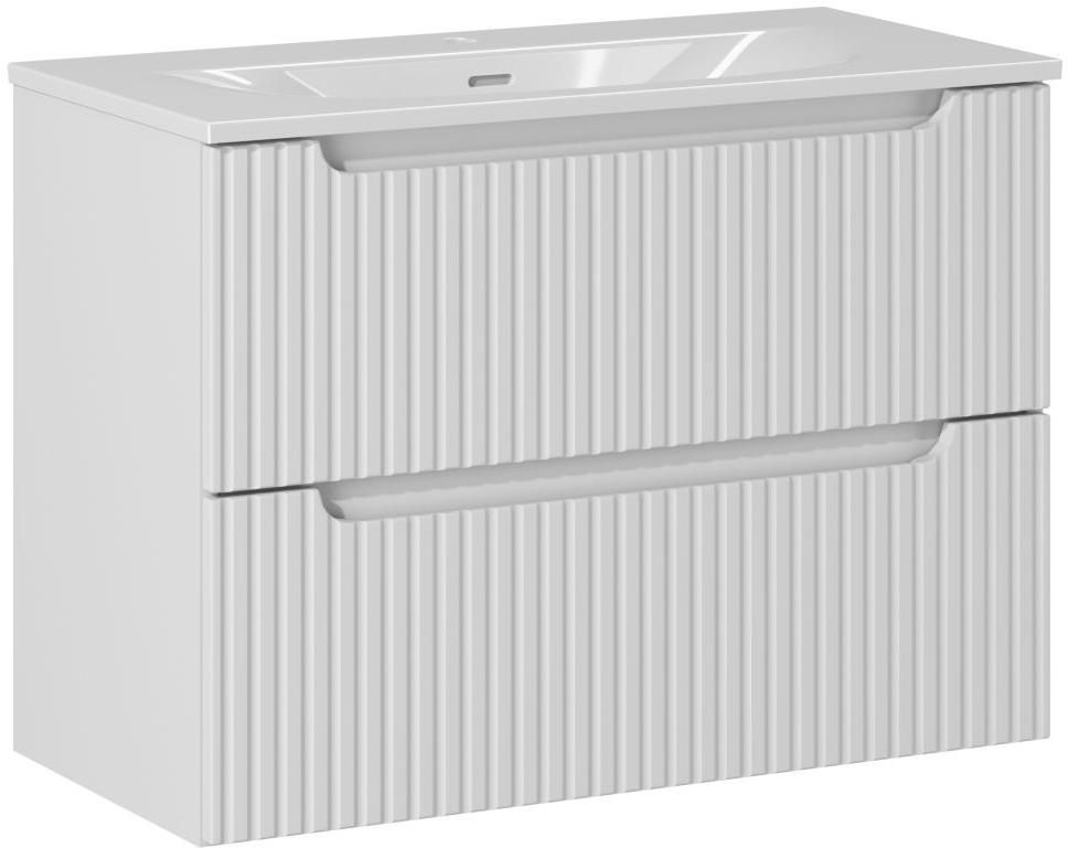 Set armadietto Comad Nova White NOVA WHITE 82-80-2S, lavabo Comad Sky 3 SKY 3 80CM DP (E-8099-3-80)