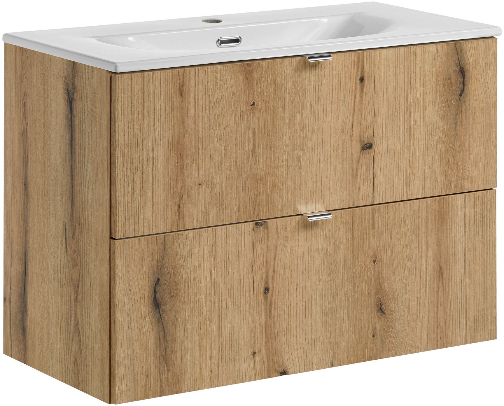 Set armadietto Comad Nova Oak NOVA OAK A 82-80-2S, lavabo Comad Dance White CFP-8009DANCE80DP
