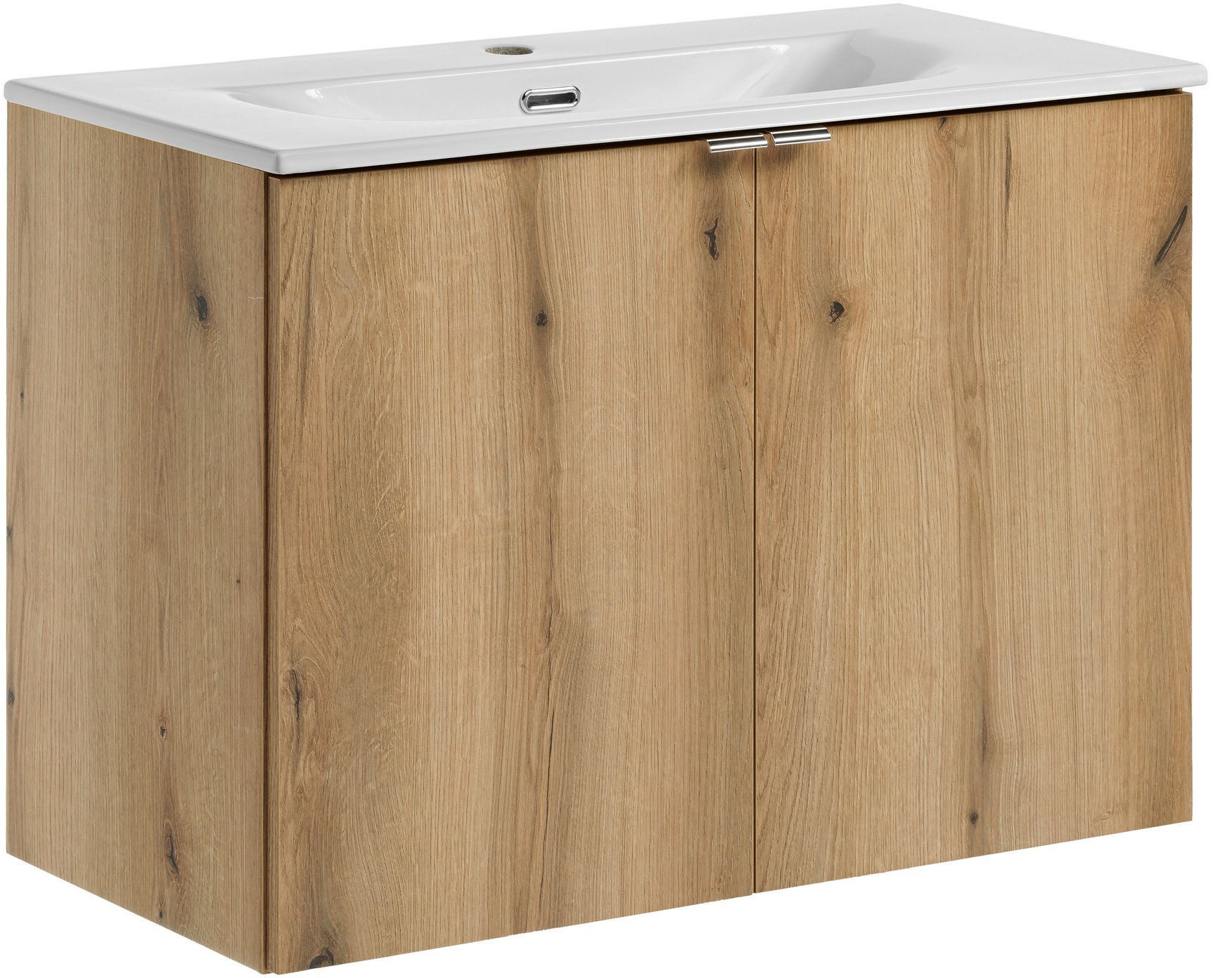 Set armadietto Comad Nova Oak NOVA OAK A 82-80-2D, lavabo Comad Dance White CFP-8009DANCE80DP
