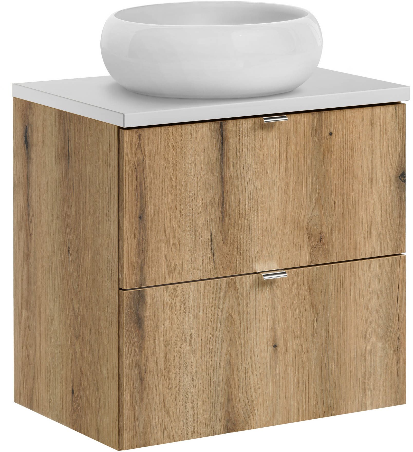 Set armadietto Comad Nova Oak NOVA OAK A 82-60-2S, lavabo Comad Wiki UN-WIKI-SW, NOVA WHITE 89-60