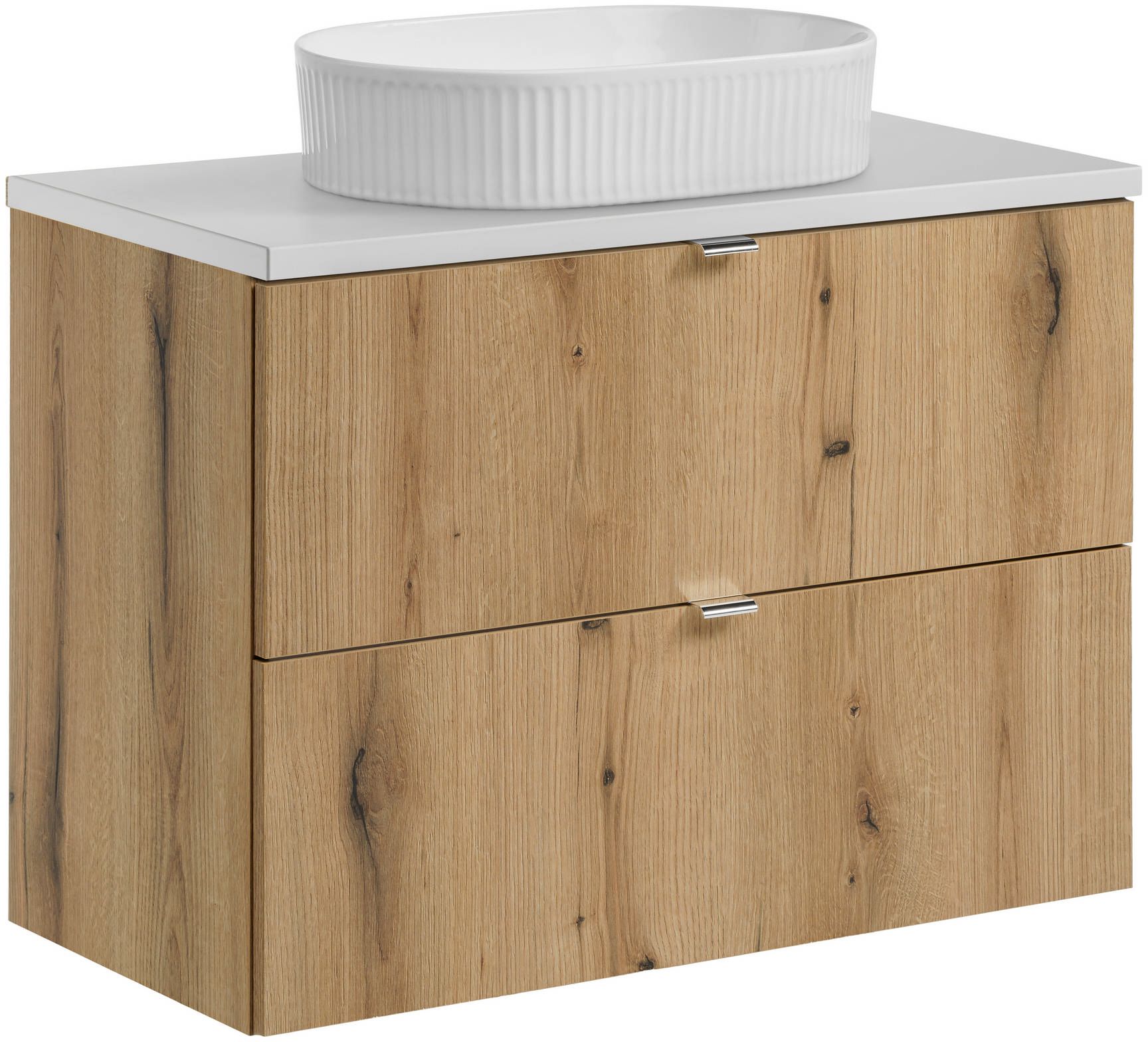 Set armadietto Comad Nova Oak NOVA OAK A 82-80-2S, lavabo Comad Beyond BEYOND 5 WHITE ( E-6564 ), NOVA WHITE 89-80