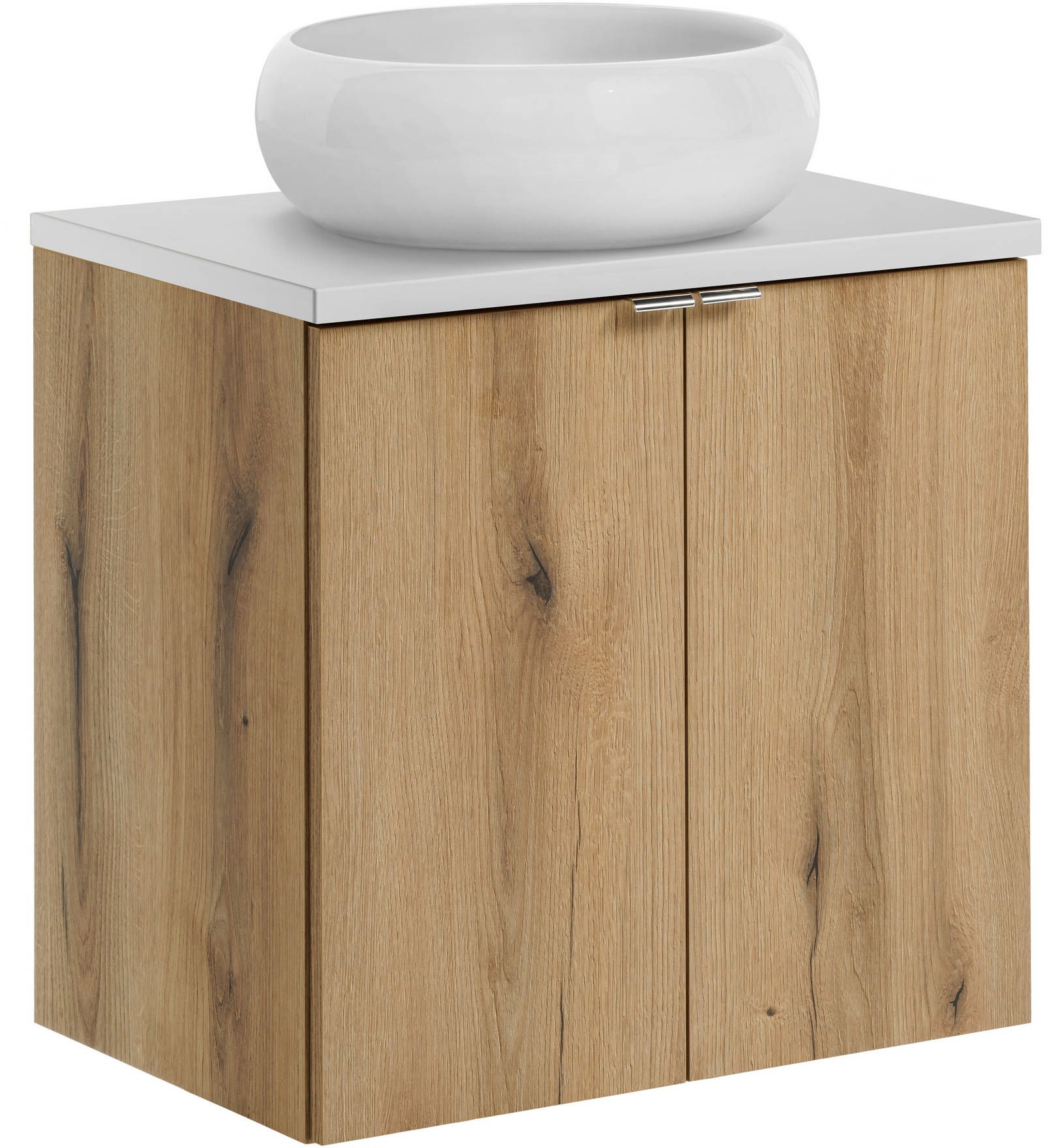 Set armadietto Comad Nova Oak NOVA OAK A 82-60-2D, lavabo Comad Wiki UN-WIKI-SW, NOVA WHITE 89-60