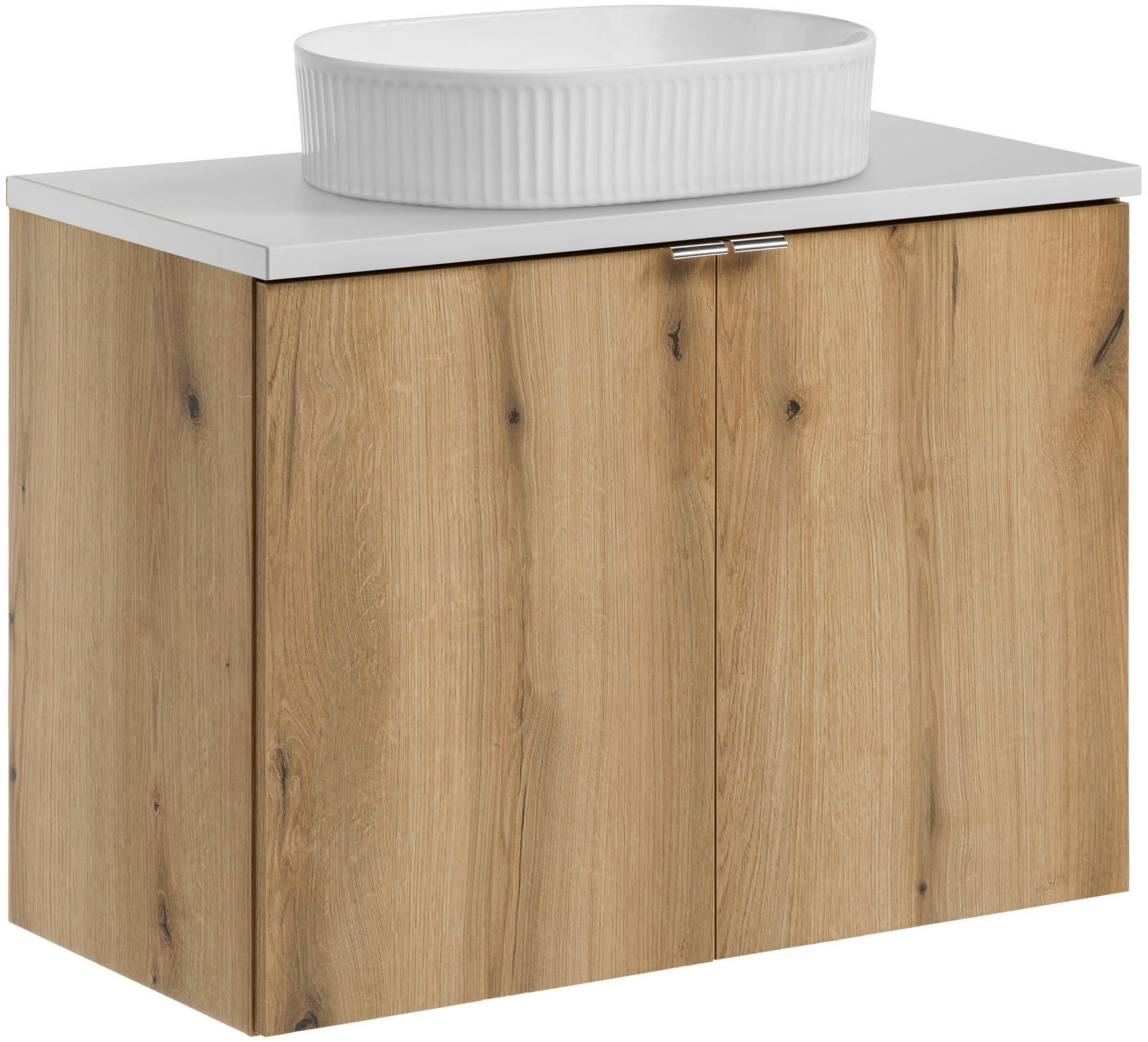 Set armadietto Comad Nova Oak NOVA OAK A 82-80-2D, lavabo Comad Beyond BEYOND 5 WHITE ( E-6564 ), NOVA WHITE 89-80